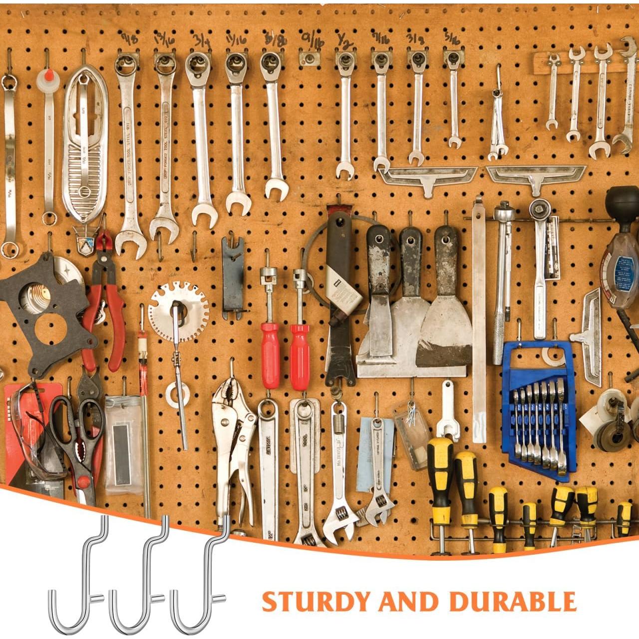 Ganchos J de Acero Inoxidable Angoily 20pcs para Tablero Perforado