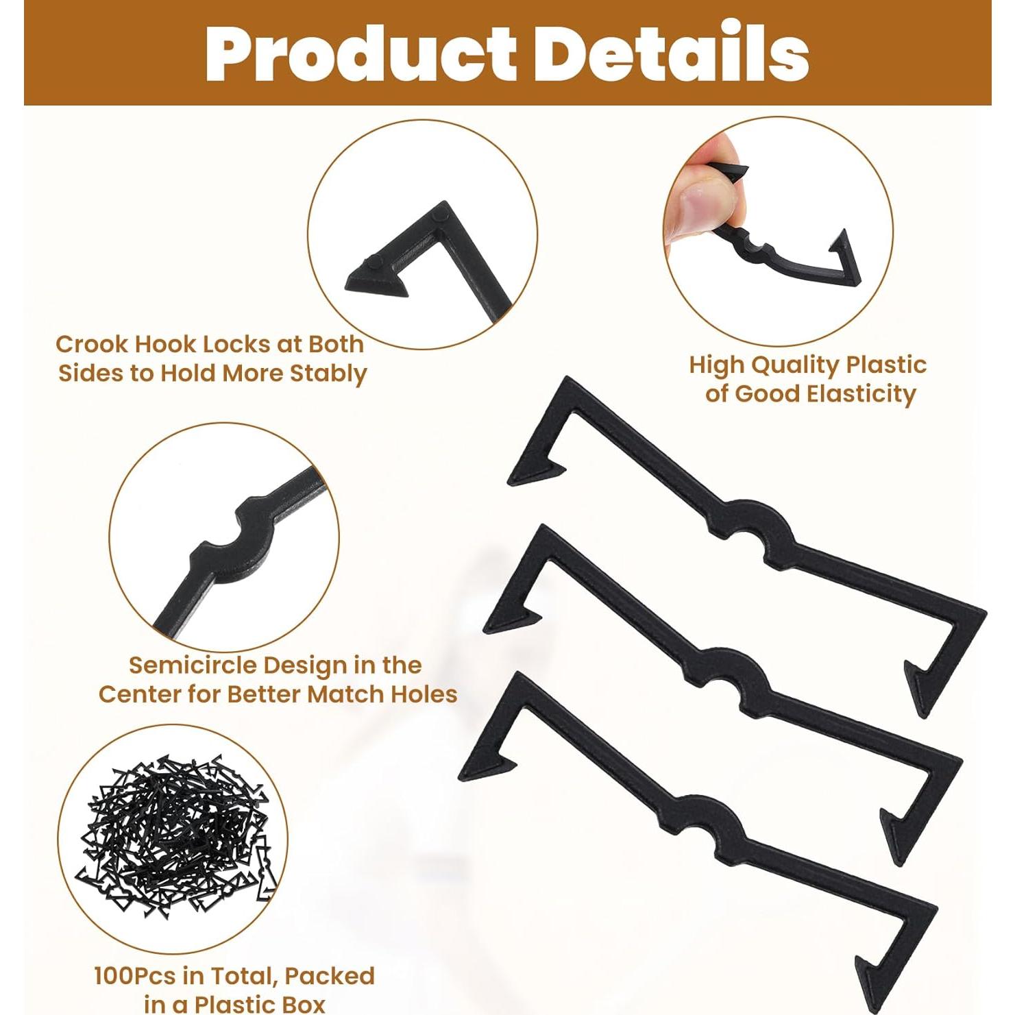 100 Clips de Gancho para Tablero de Clavos ValueBargain