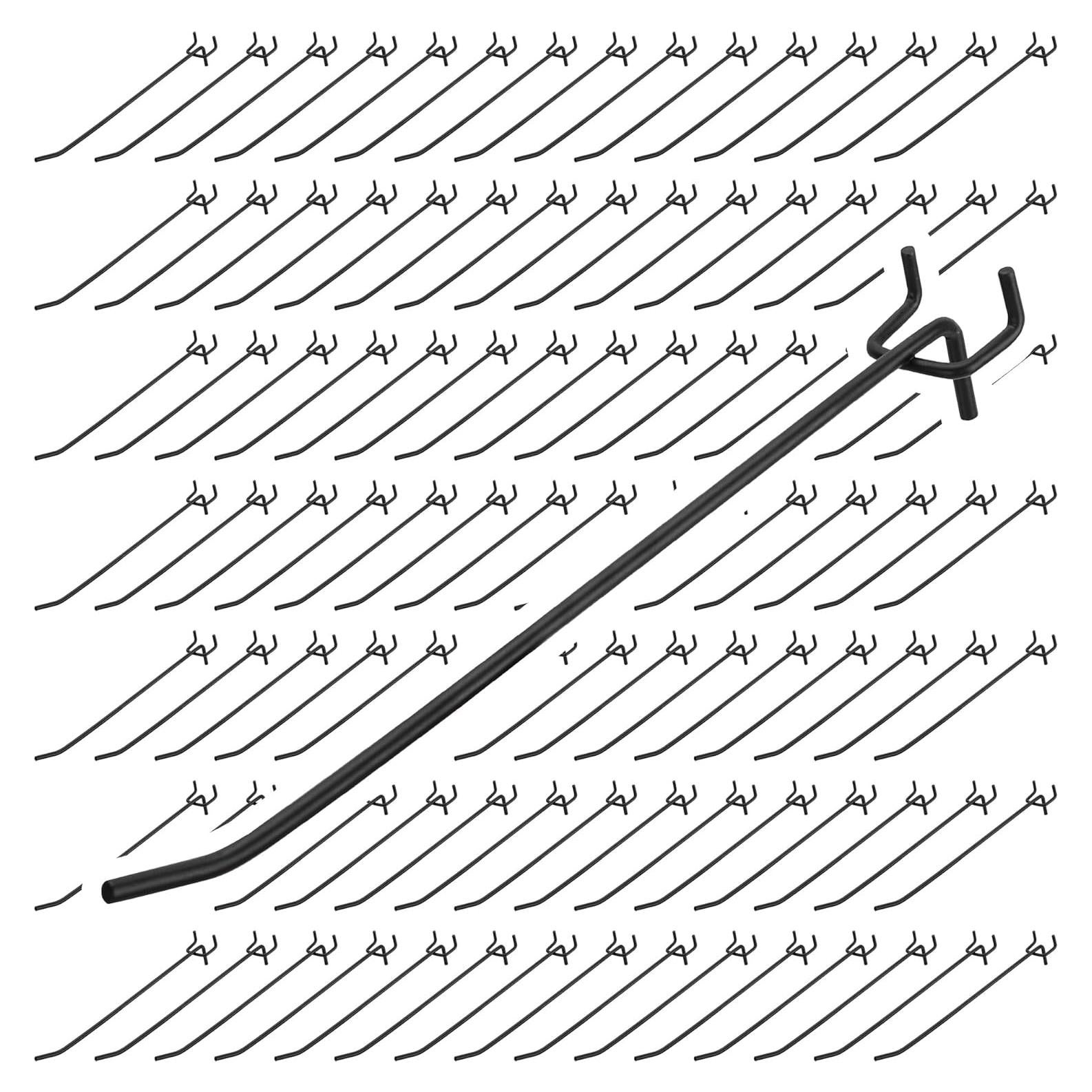 80 Ganchos de Metal Negro para Tablero de Clavos KEJJNYER 10 cm