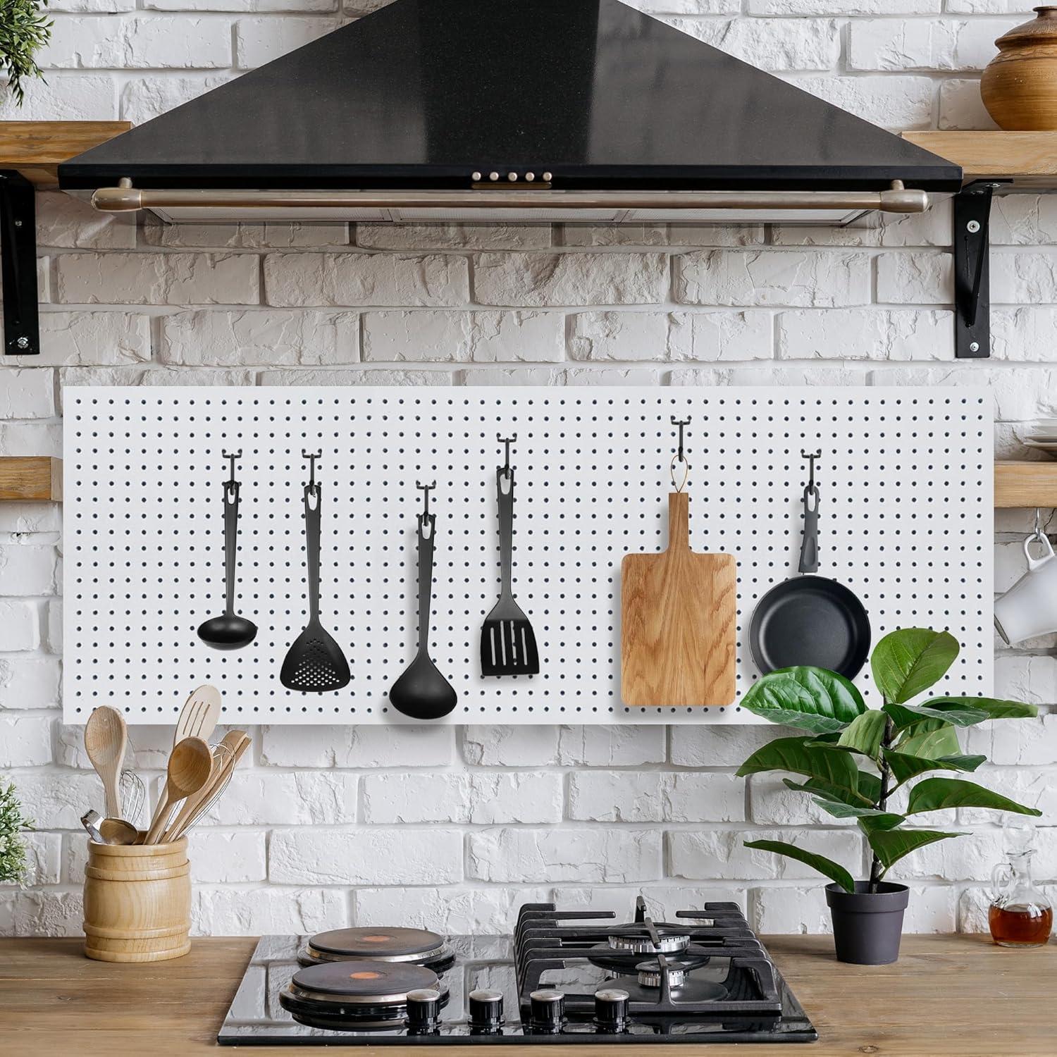 80 Ganchos de Metal Negro para Tablero de Clavos KEJJNYER 10 cm