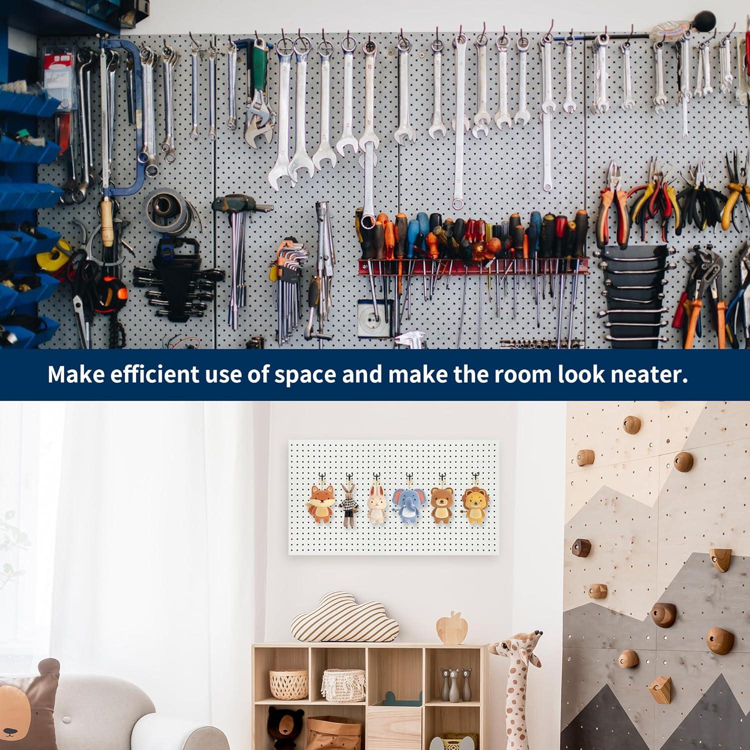 80 Ganchos de Metal Negro para Tablero de Clavos KEJJNYER 10 cm