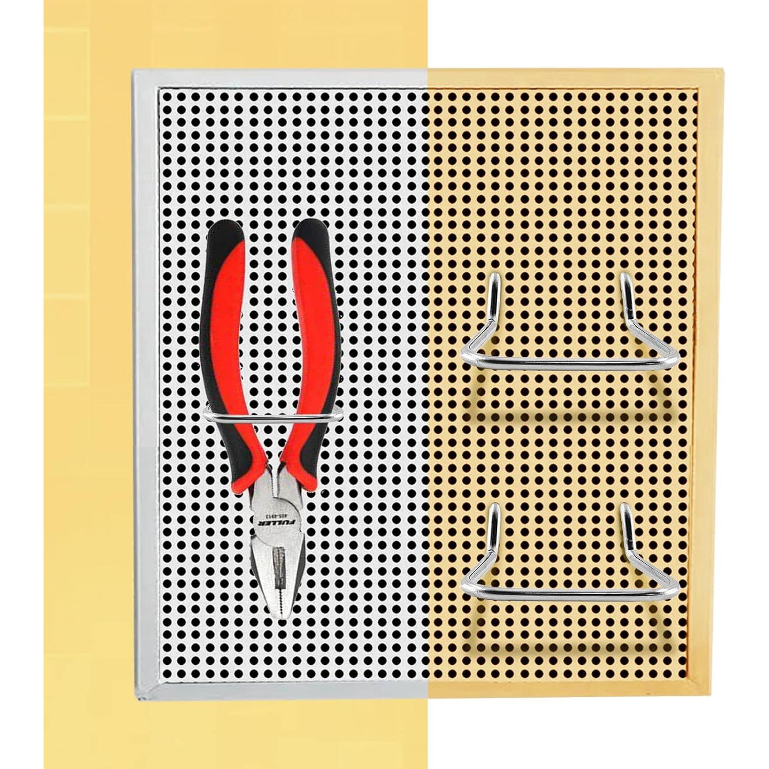16 Ganchos de Acero Inoxidable para Tablero Perforado Suiwotin