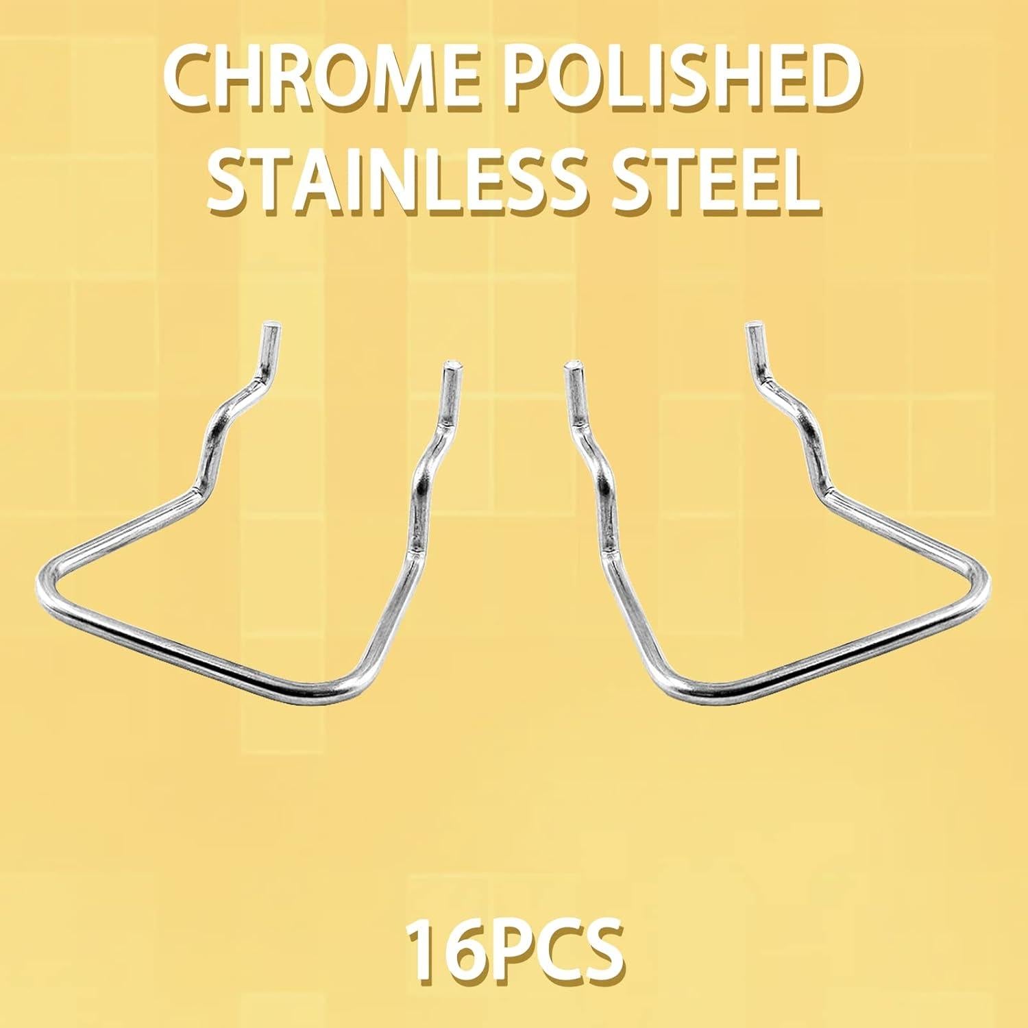 16 Ganchos de Acero Inoxidable para Tablero Perforado Suiwotin