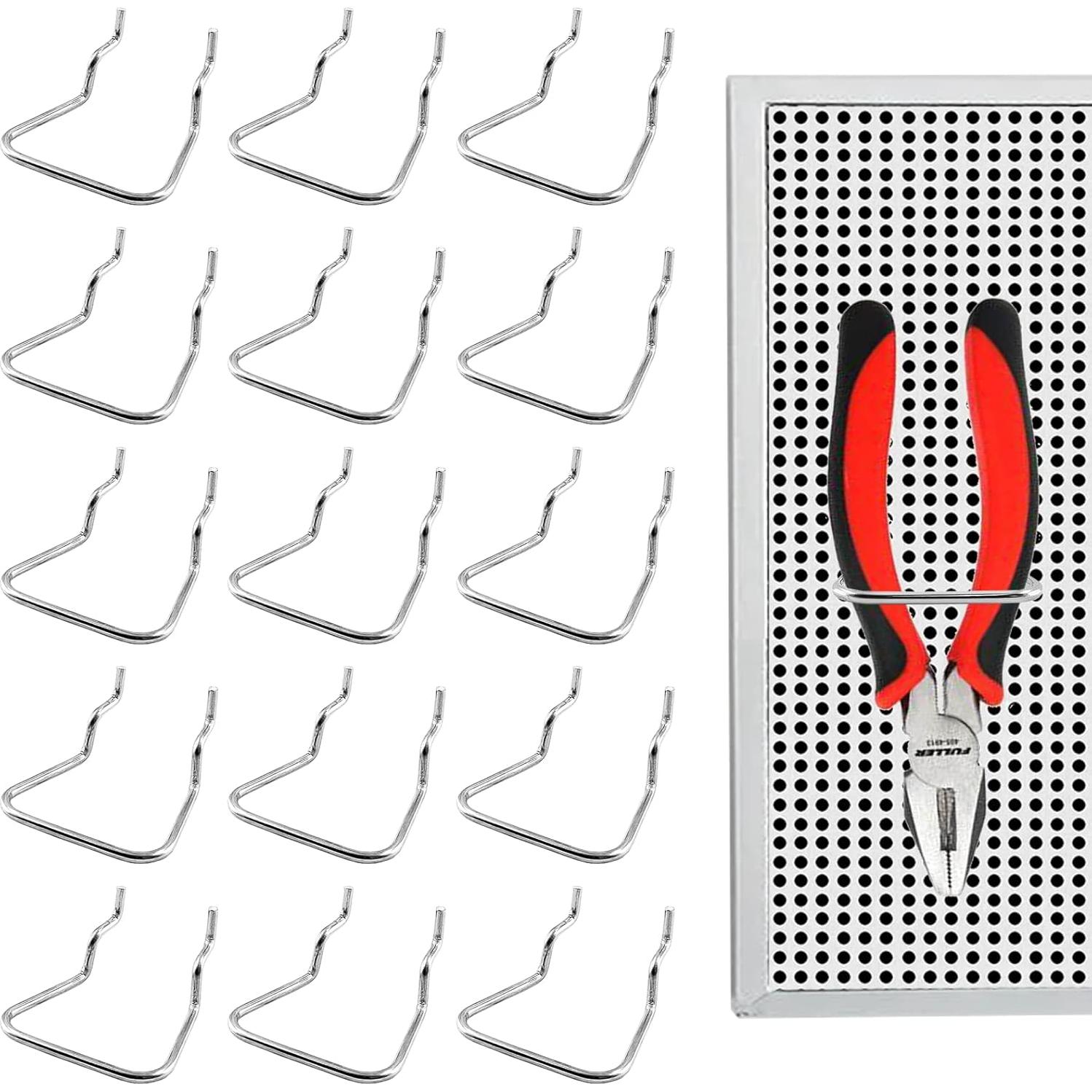 16 Ganchos de Acero Inoxidable para Tablero Perforado Suiwotin