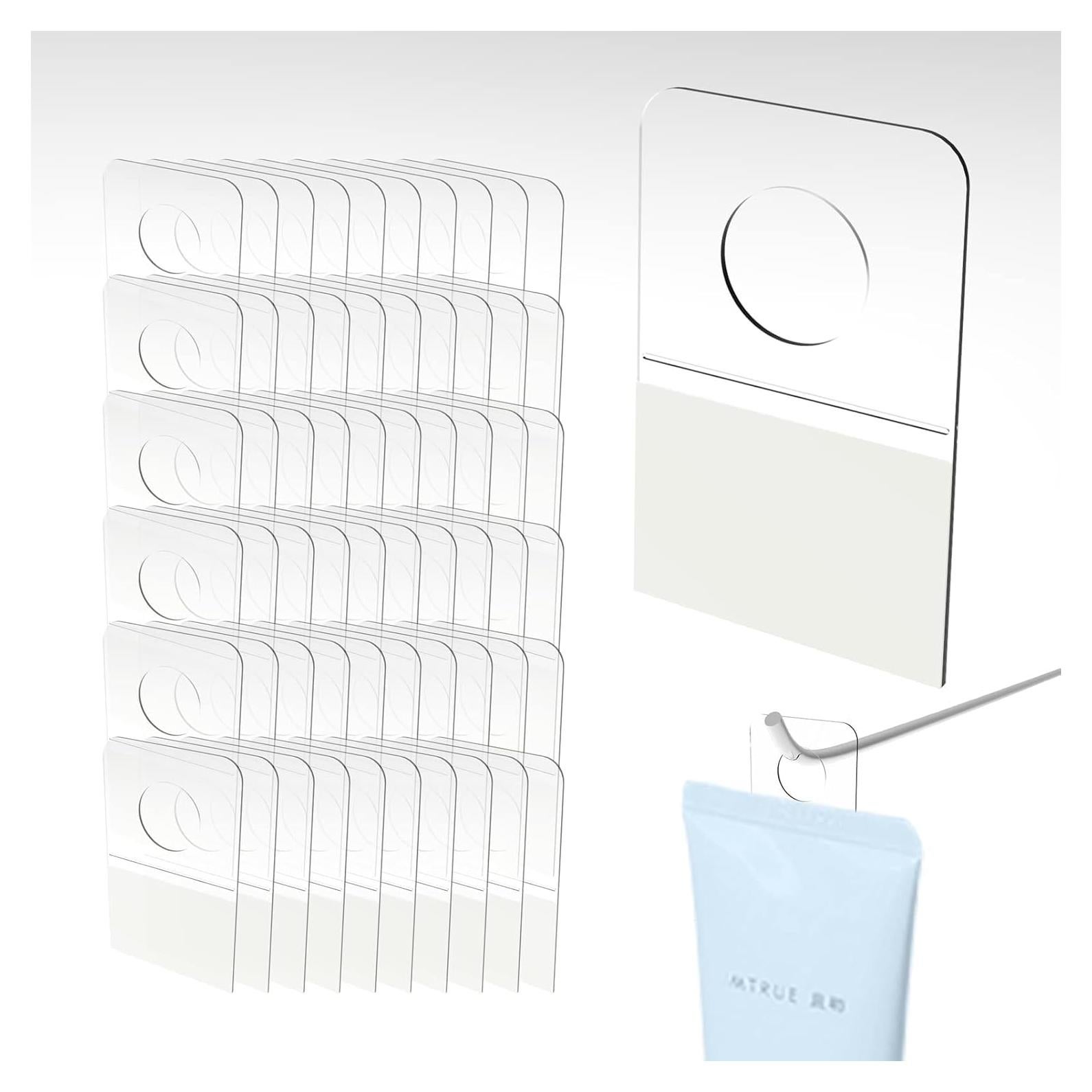 500 Etiquetas Ganchos Adhesivos HingoFuni Transparentes