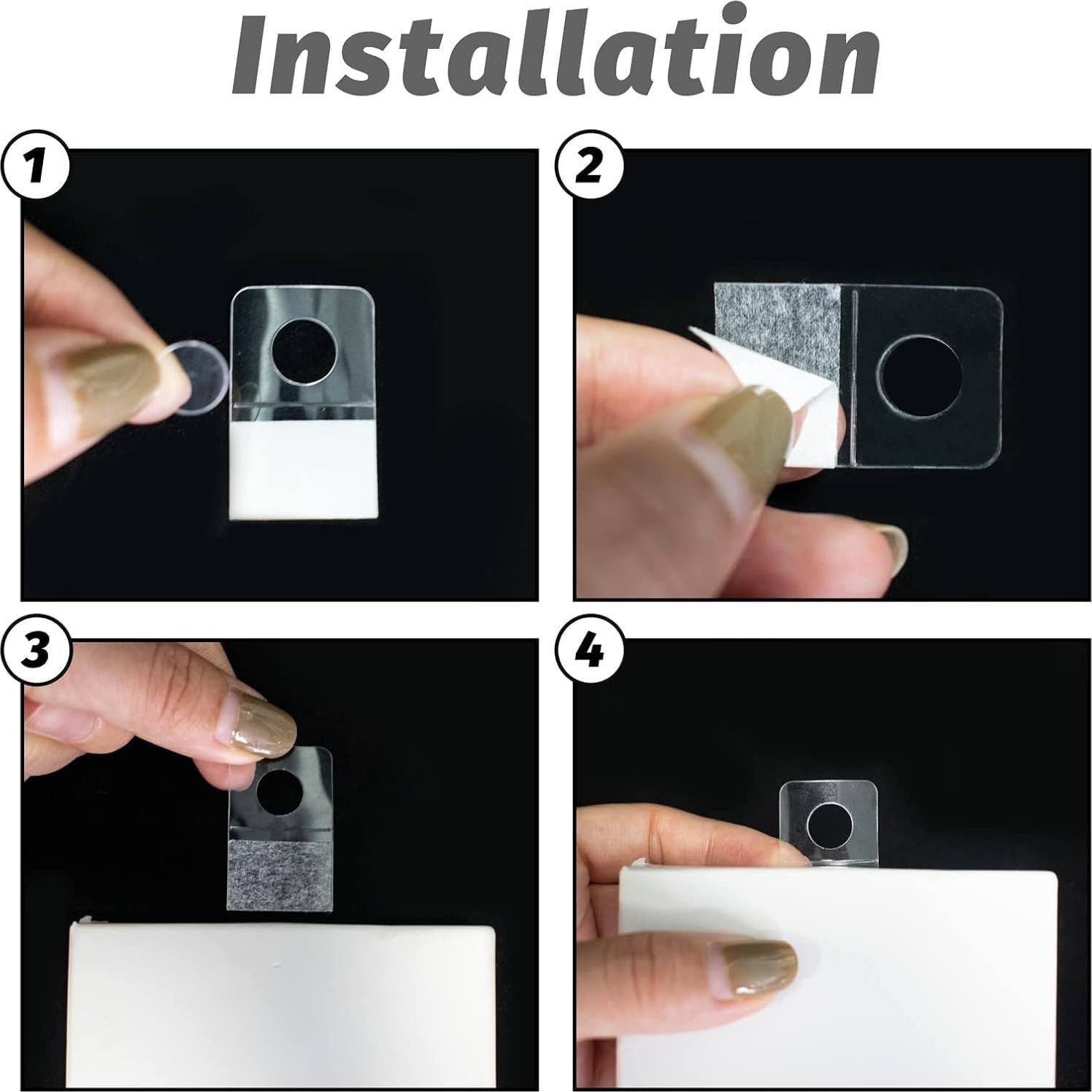 500 Etiquetas Ganchos Adhesivos HingoFuni Transparentes