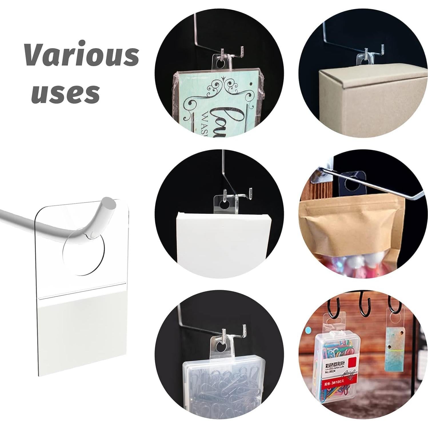 500 Etiquetas Ganchos Adhesivos HingoFuni Transparentes