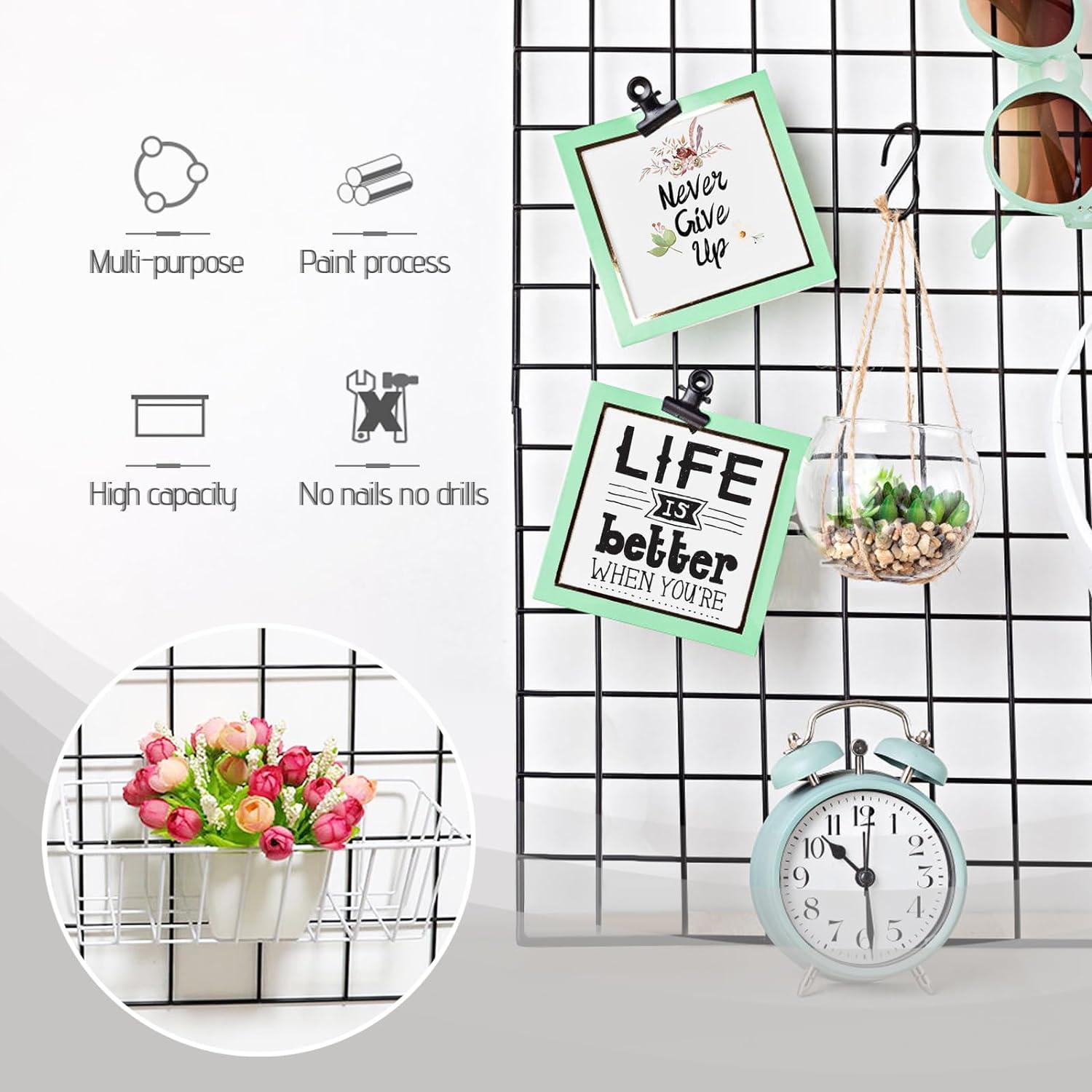 Paquete de 3 Cestas de Alambre Gddochn Blancas 23x10x8 cm