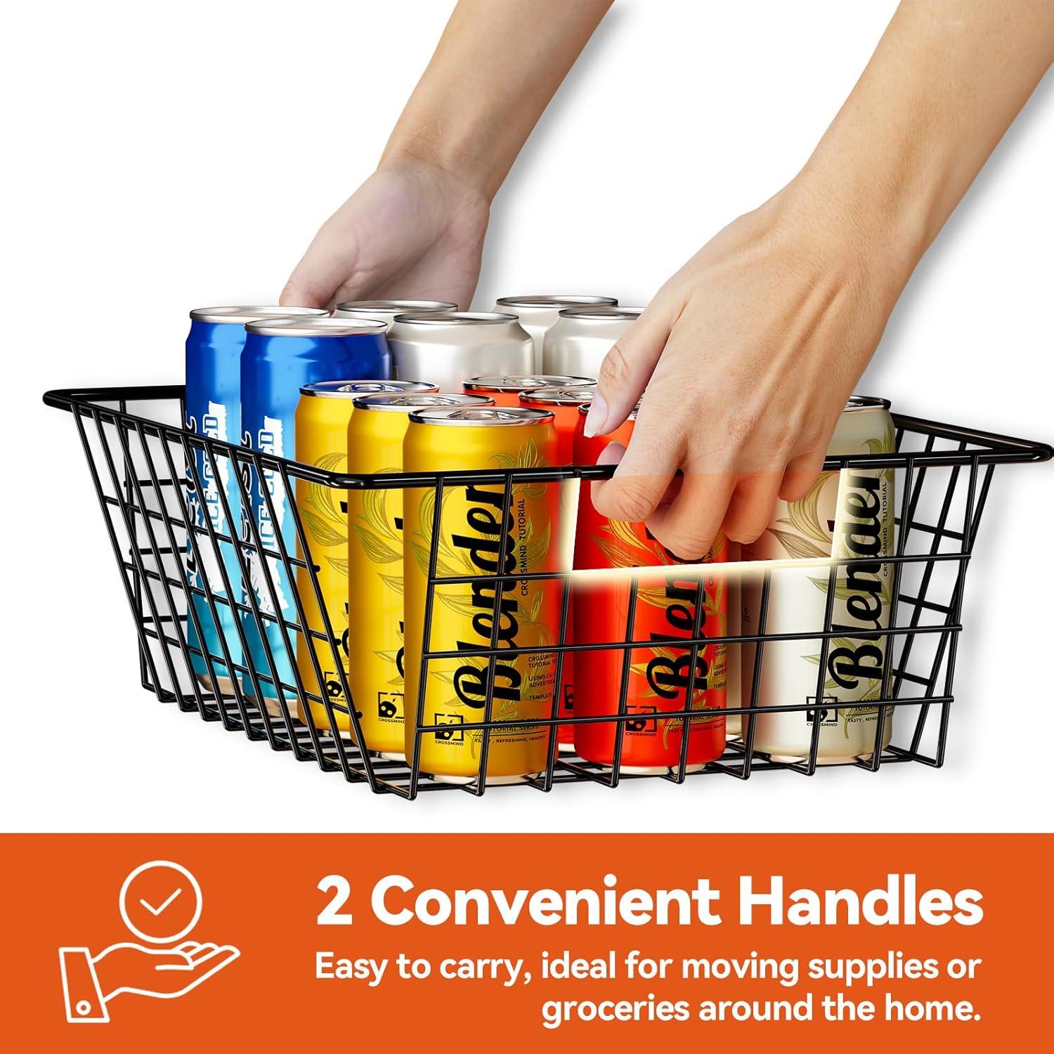 Cesta de Alambre Utilitaria SUFAUY - 6 Paquete Negro 30x39x13cm