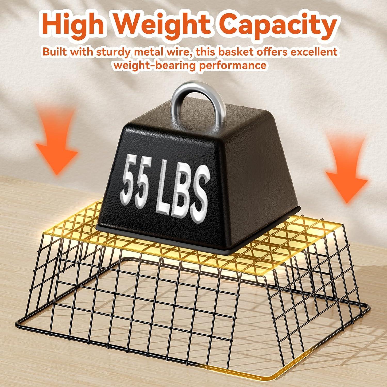 Cesta de Alambre Utilitaria SUFAUY - 6 Paquete Negro 30x39x13cm