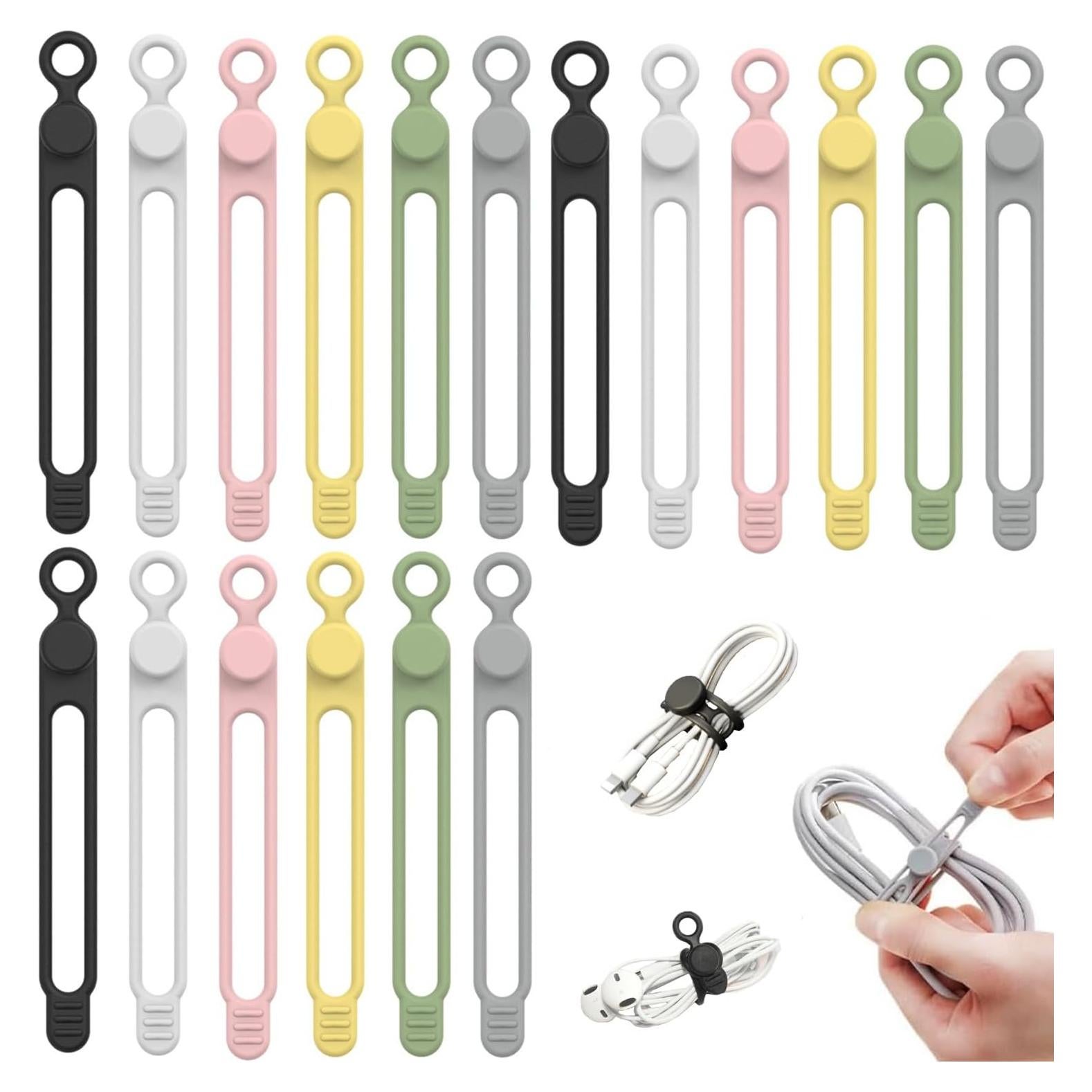 Organizador de Cables de Silicona Oputemon 12 Pcs Multiusos