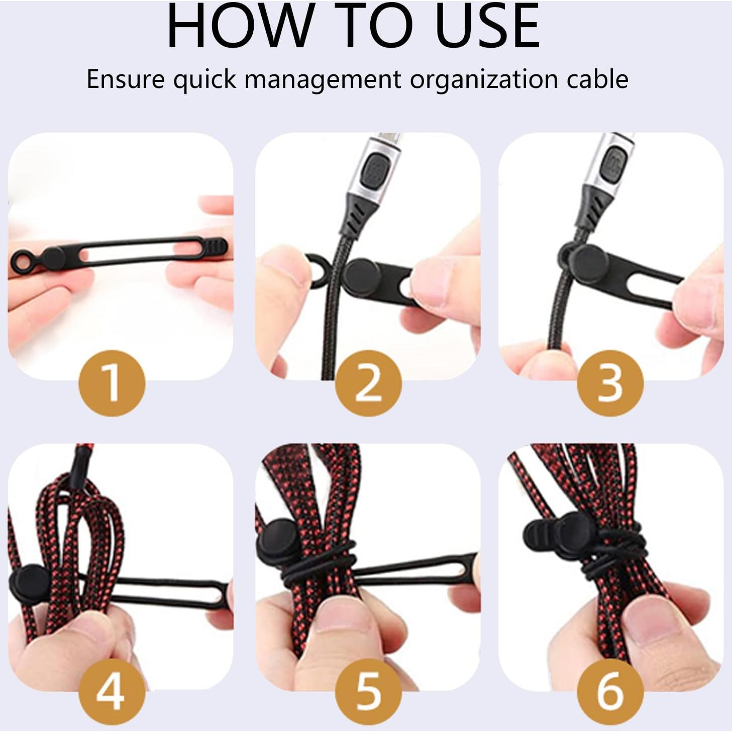 Organizador de Cables de Silicona Oputemon 12 Pcs Multiusos