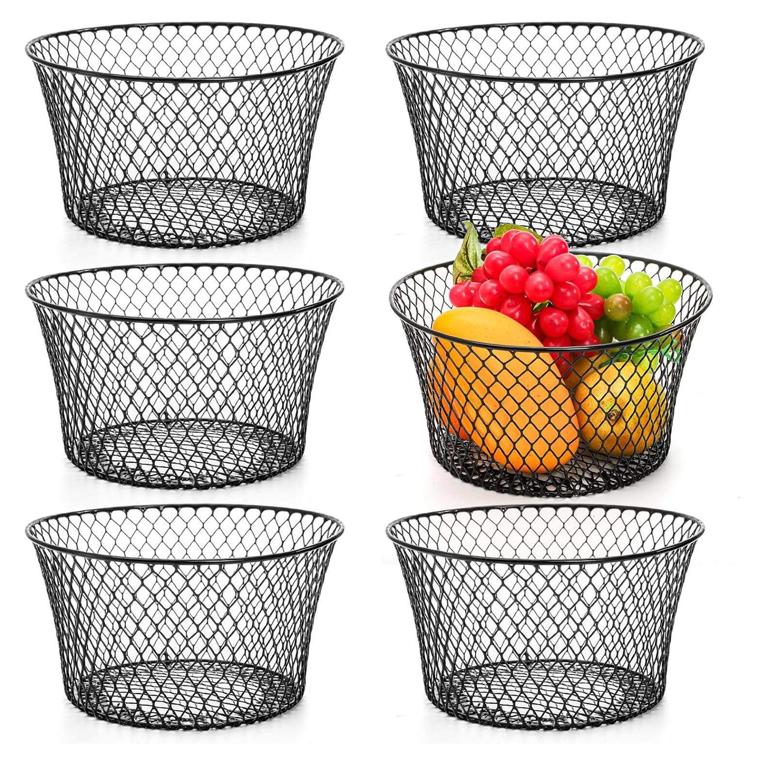 Juego de 6 cestas de alambre Mezchi para frutas y snacks