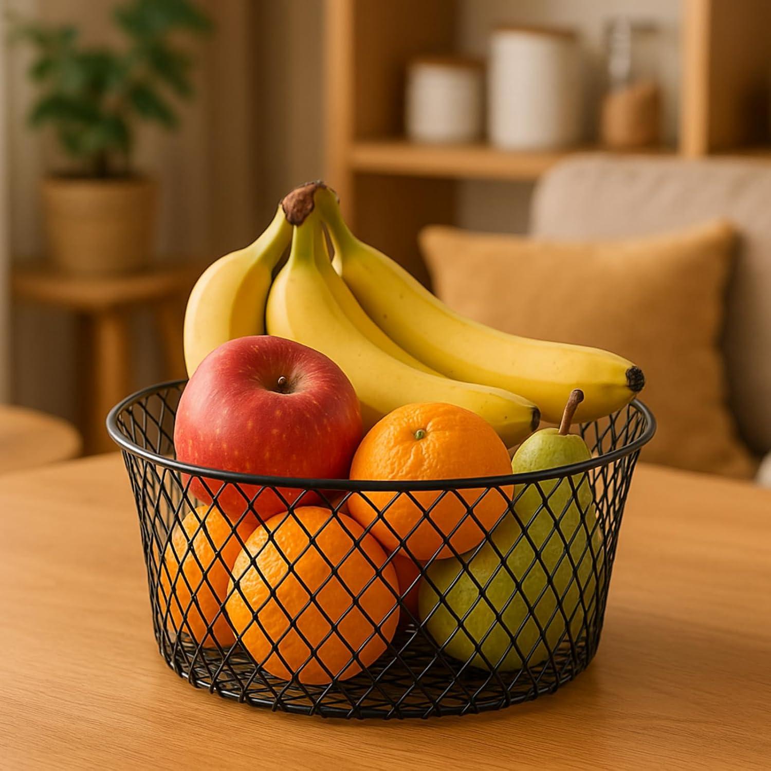Juego de 6 cestas de alambre Mezchi para frutas y snacks