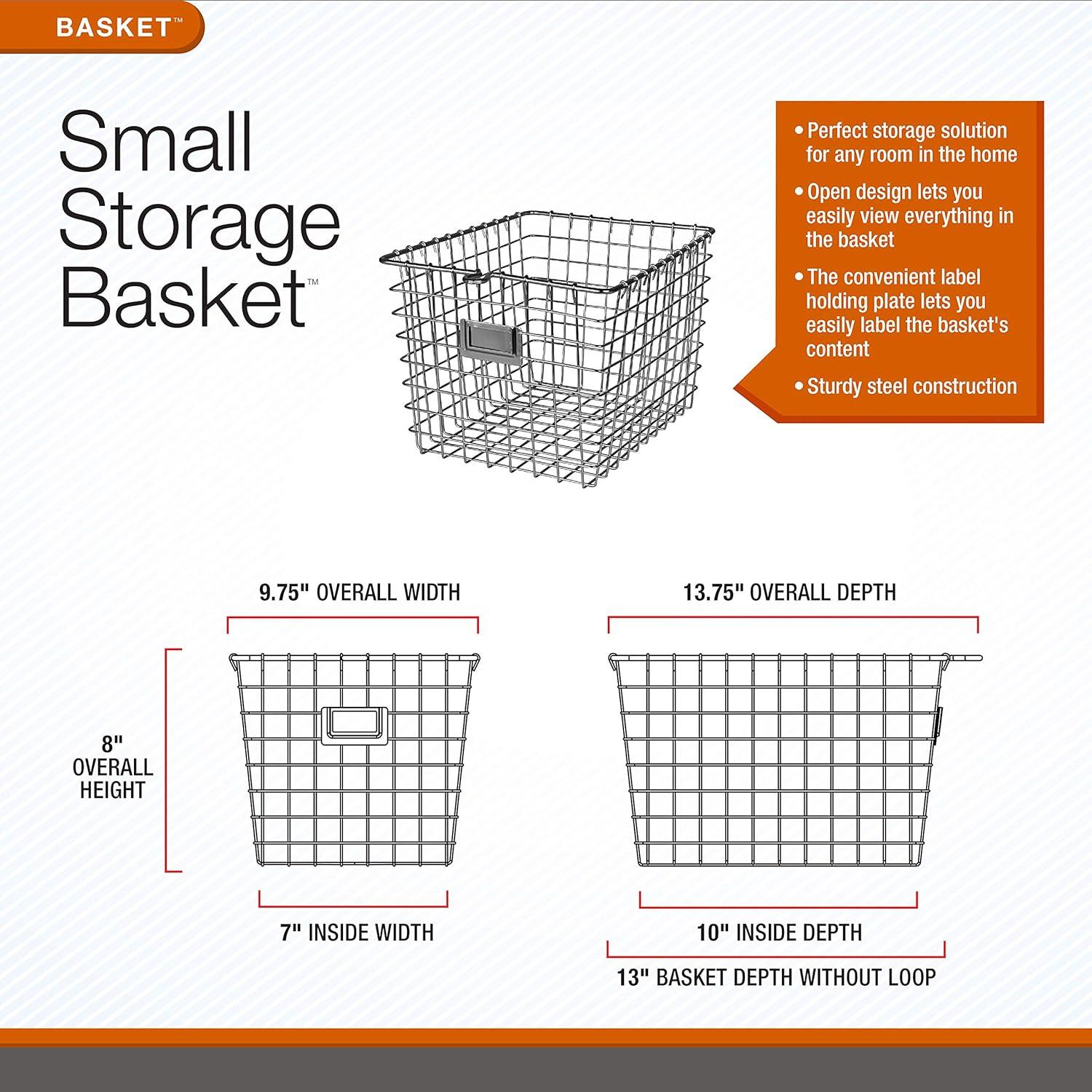 Cesta de Almacenamiento Pequeña Spectrum Gris Industrial 34.9x24.8x20.3 cm