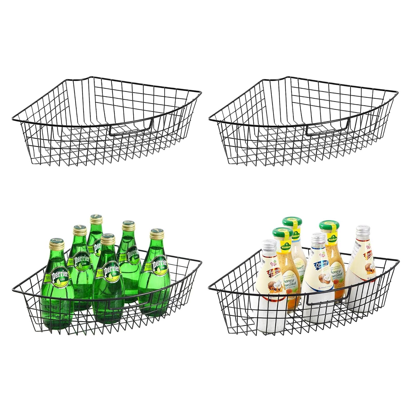 Organizador de Almacenamiento Leeden Lazy Susan 4 Piezas 61 cm Negro