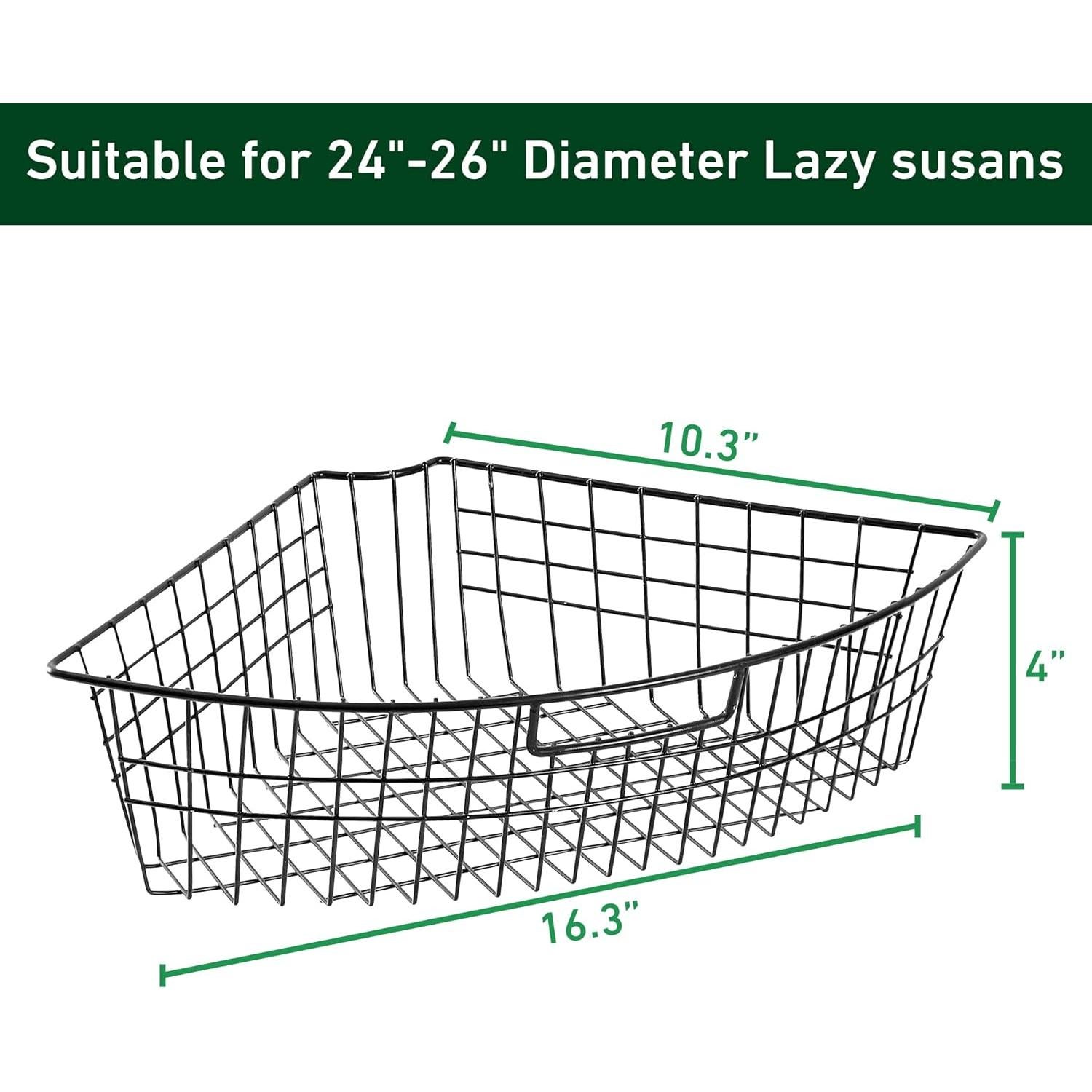 Organizador de Almacenamiento Leeden Lazy Susan 4 Piezas 61 cm Negro