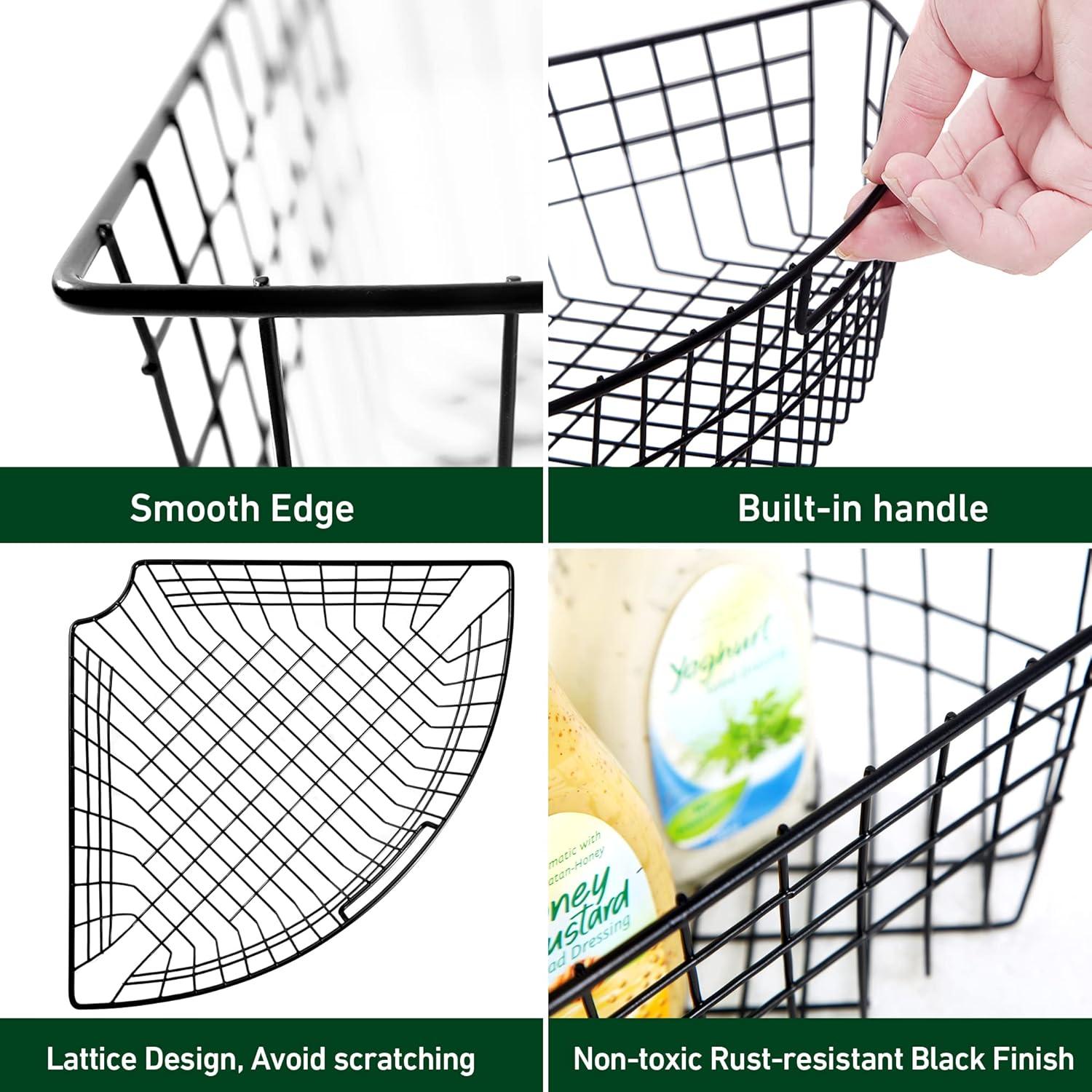 Organizador de Almacenamiento Leeden Lazy Susan 4 Piezas 61 cm Negro