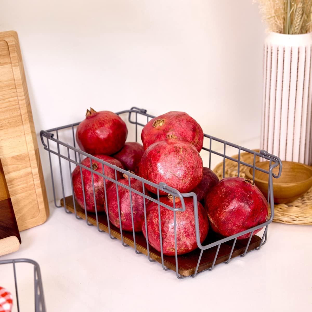 Cesta de Alambre Abierta InterDesign Ría Safford 40.6x20.3x15.2 cm Carbón