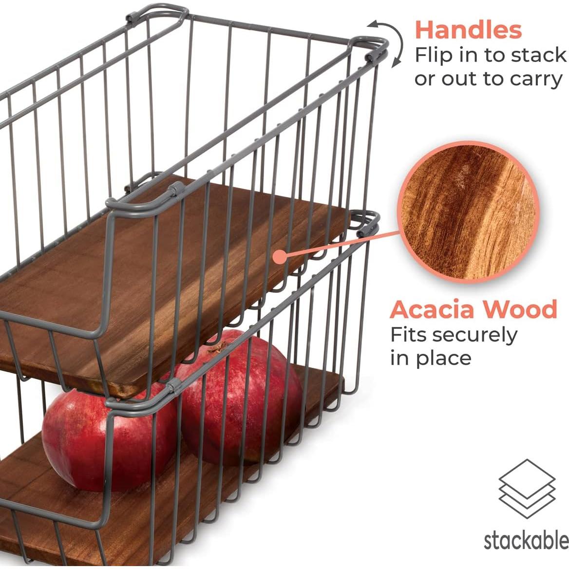 Cesta de Alambre Abierta InterDesign Ría Safford 40.6x20.3x15.2 cm Carbón