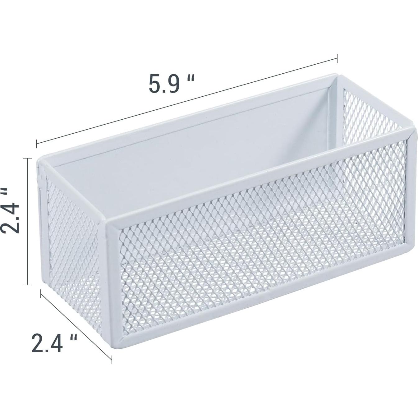 Cestas de Almacenamiento Magnéticas MyGift - Juego de 3 - Malla Blanca