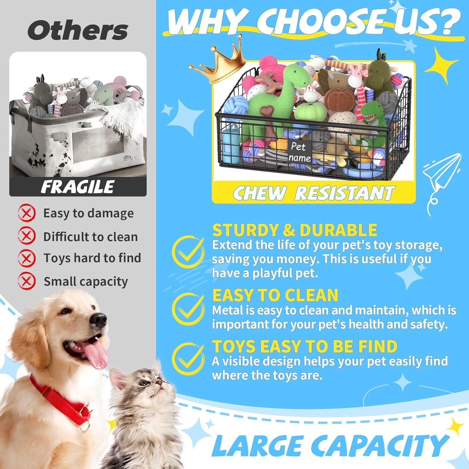 Cesta de Juguetes Indestructible Kaiferty Negra 42x27.4x21.6 cm