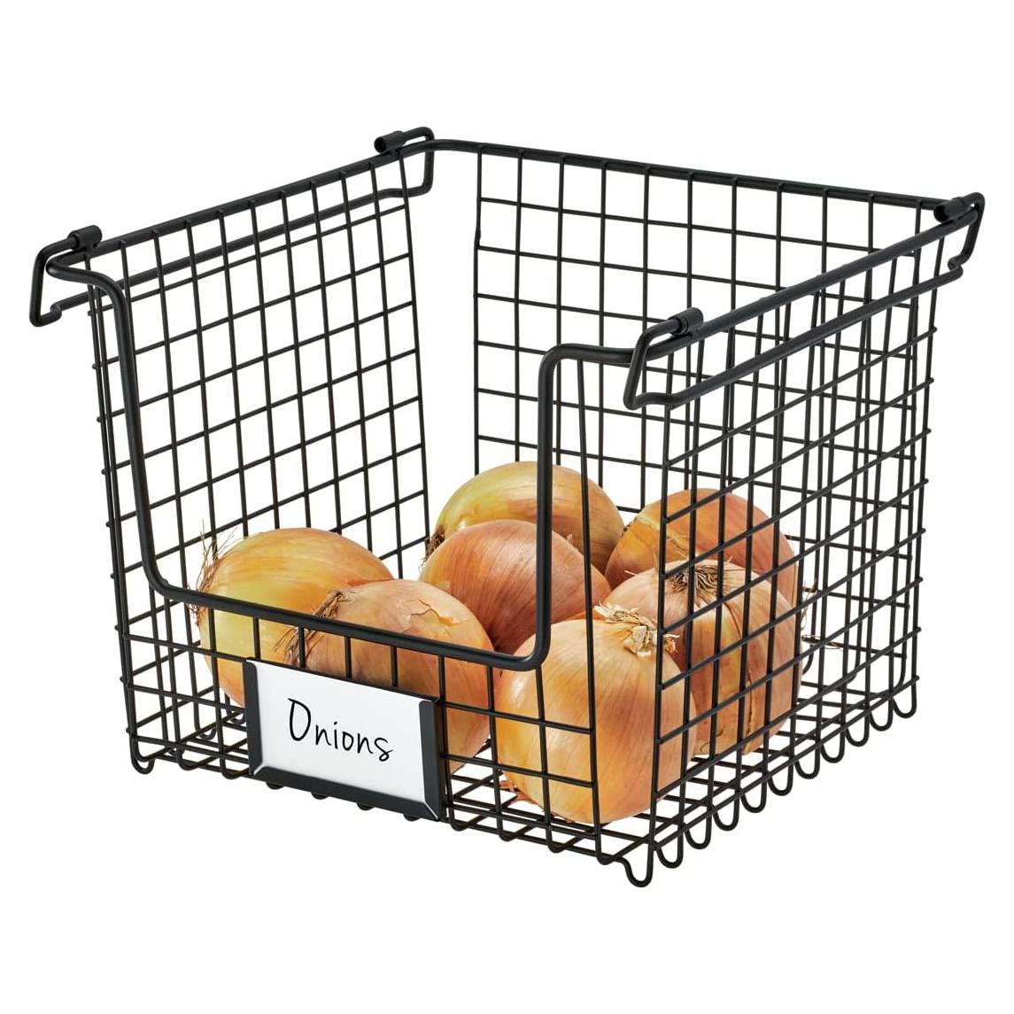 Cesta de Almacenamiento Mediana iDesign de Acero Negro