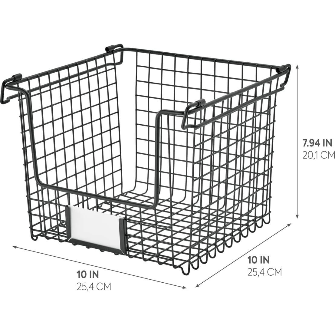 Cesta de Almacenamiento Mediana iDesign de Acero Negro