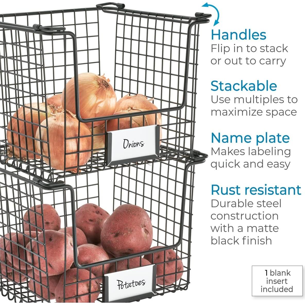 Cesta de Almacenamiento Mediana iDesign de Acero Negro