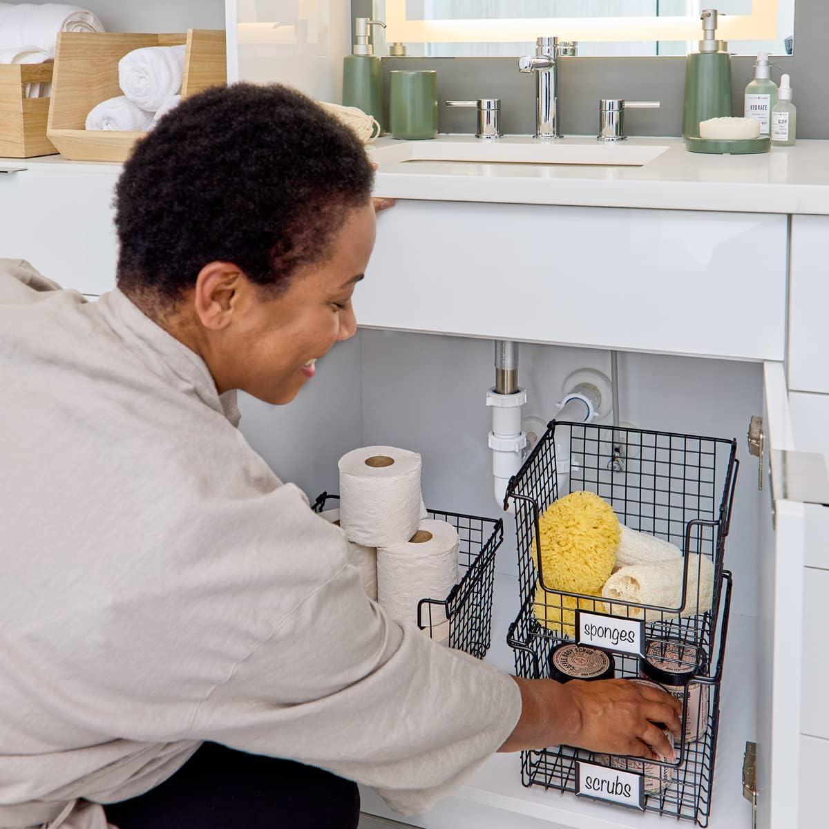 Cesta de Almacenamiento Mediana iDesign de Acero Negro