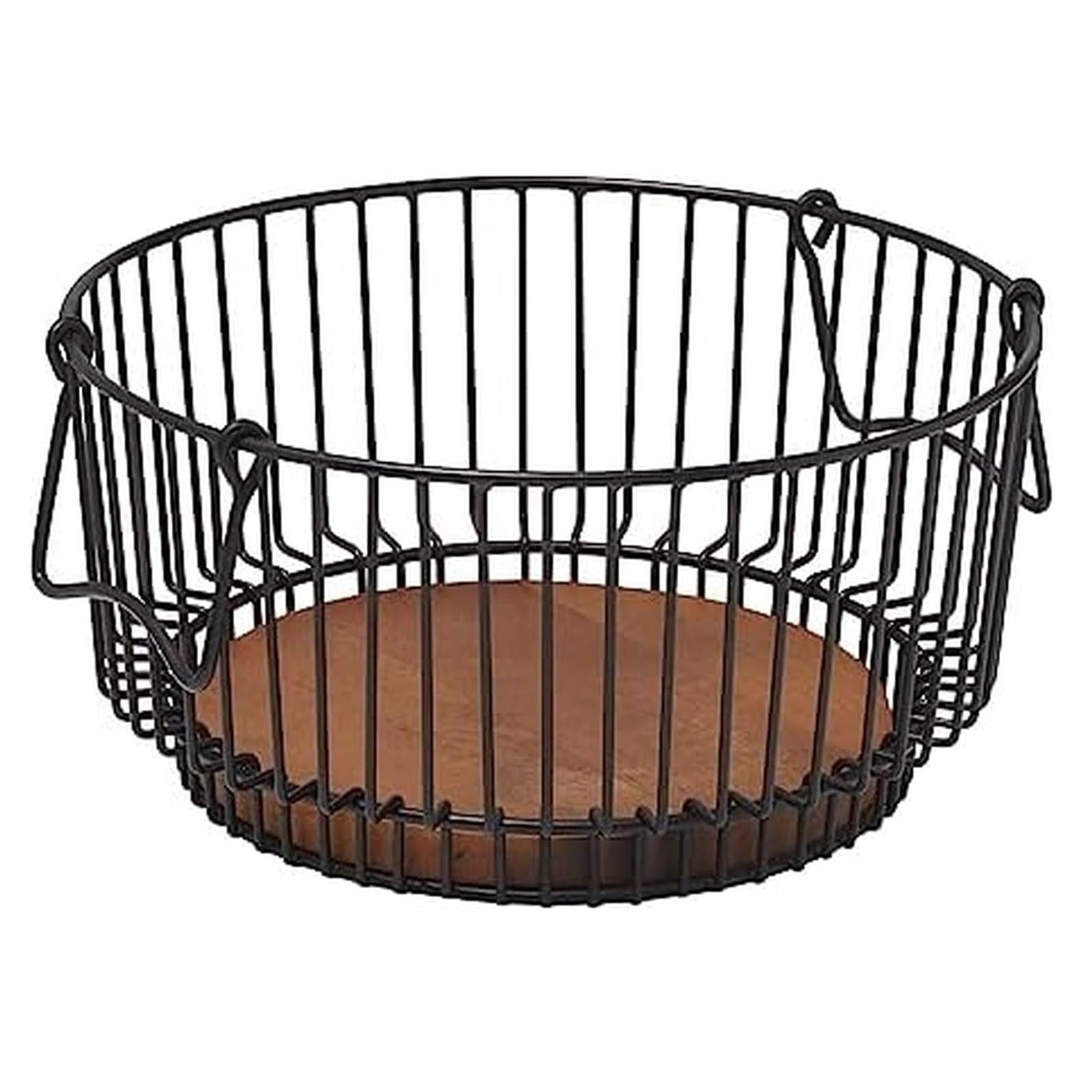 Cesta de Alambre Mikasa Centro Ashford con Base de Madera