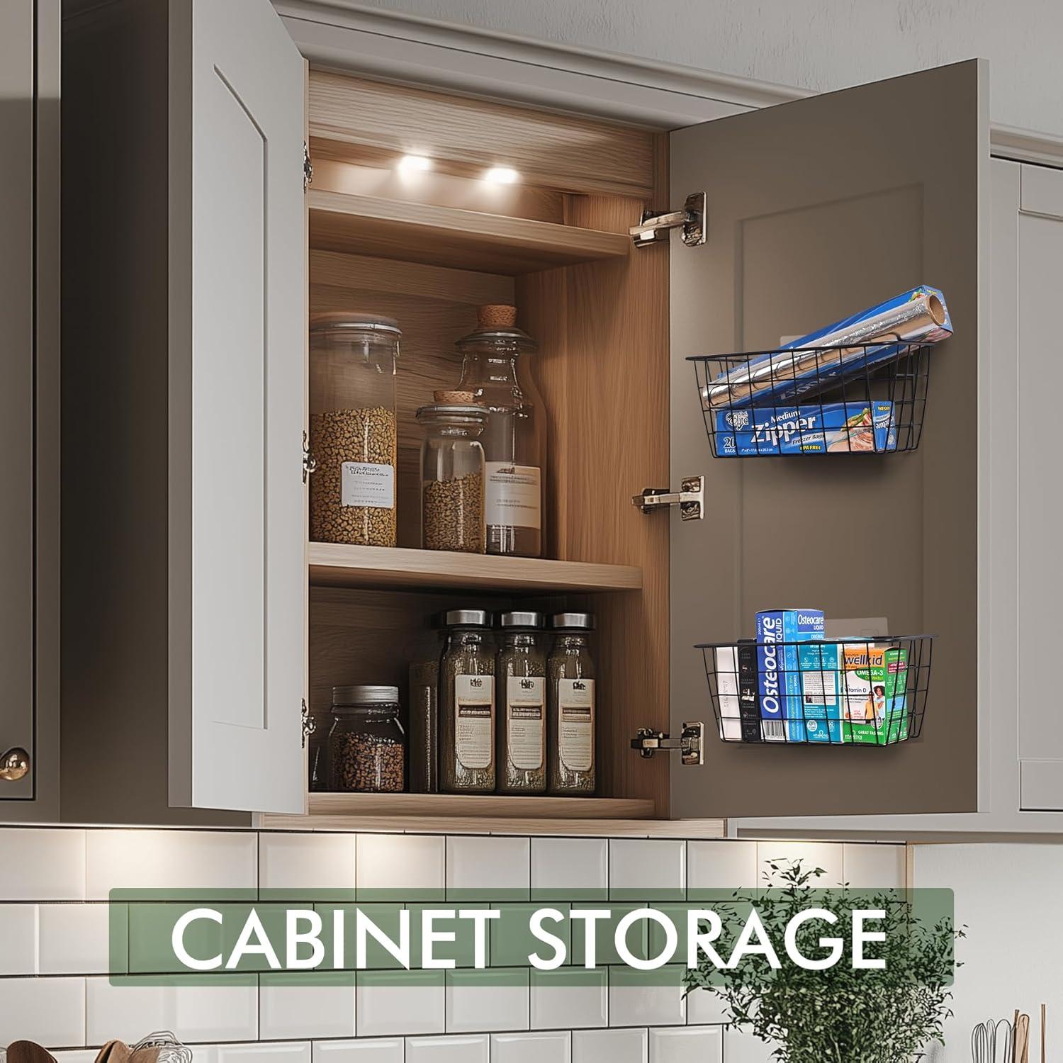 Cesta de Pared Colgante LIGHT DUST, Juego de 2 Negras, Organizador