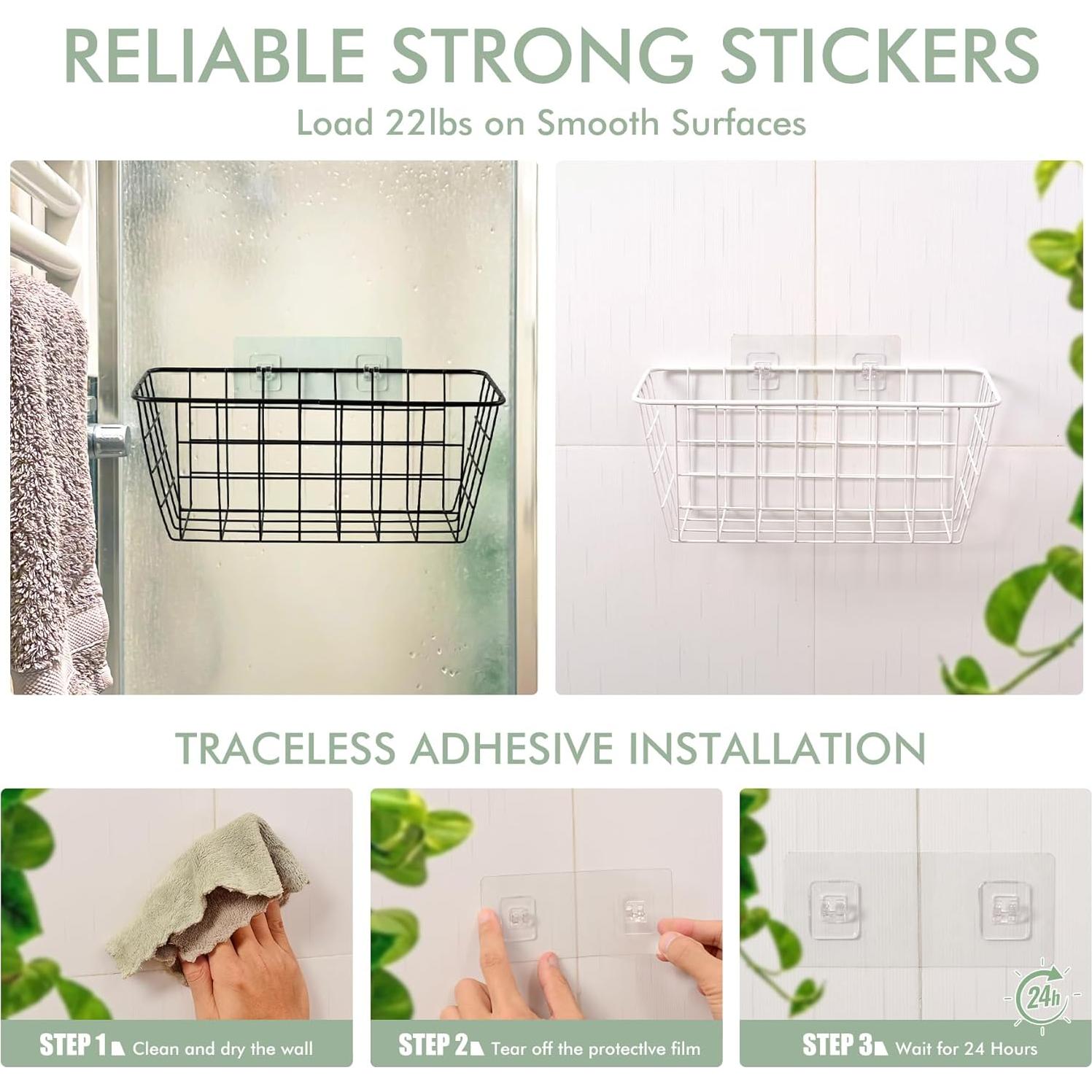 Cesta de Pared Colgante LIGHT DUST, Juego de 2 Negras, Organizador