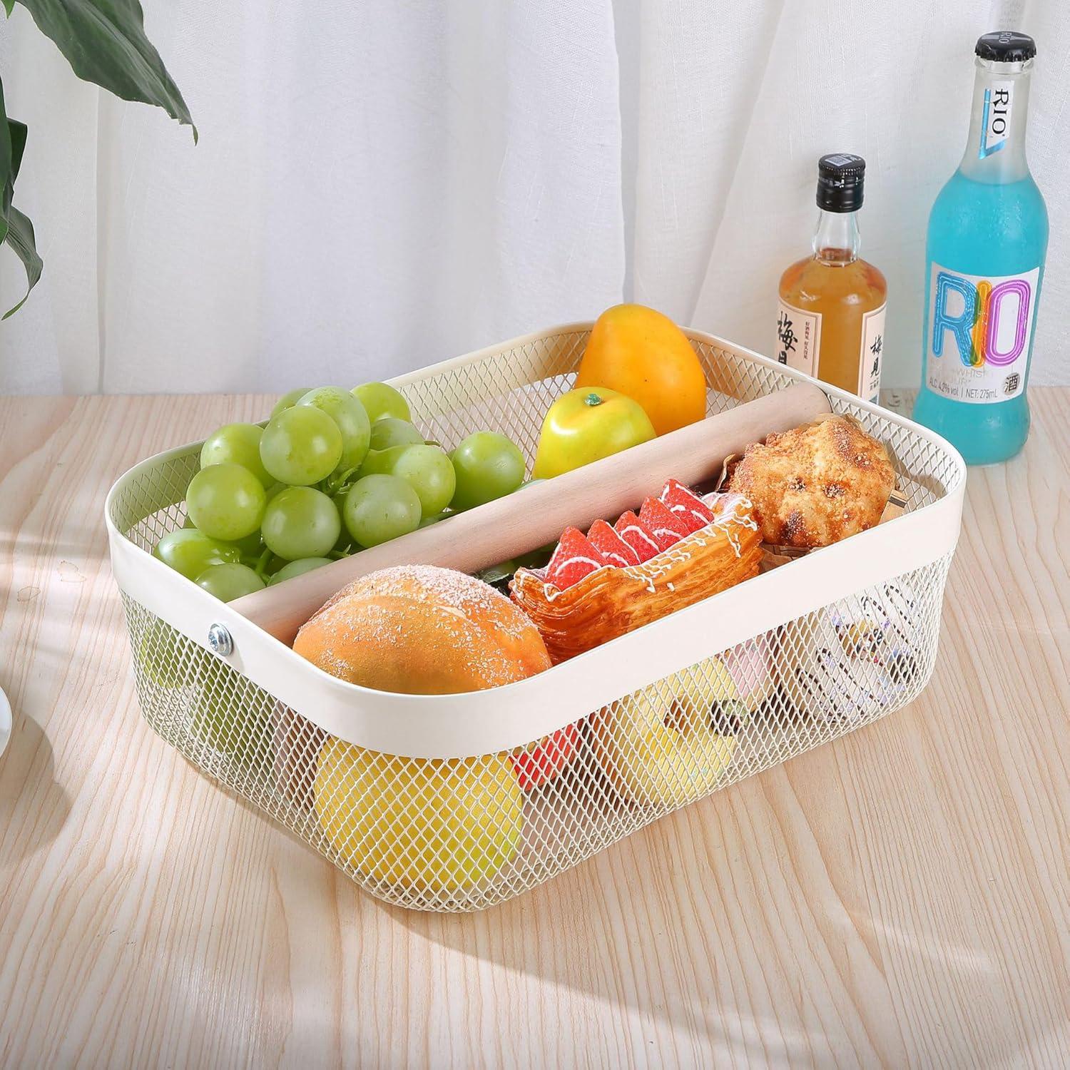 Cesta de Almacenamiento de Malla de Metal AJIODA 32x24.5x11cm