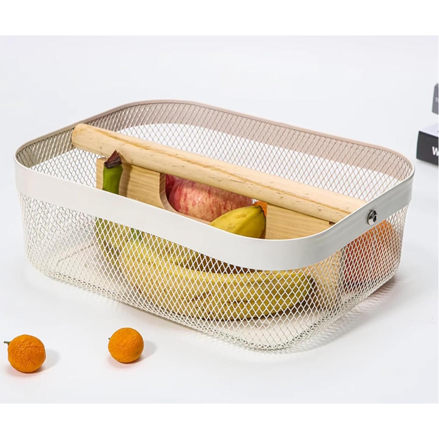 Cesta de Almacenamiento de Malla de Metal AJIODA 32x24.5x11cm