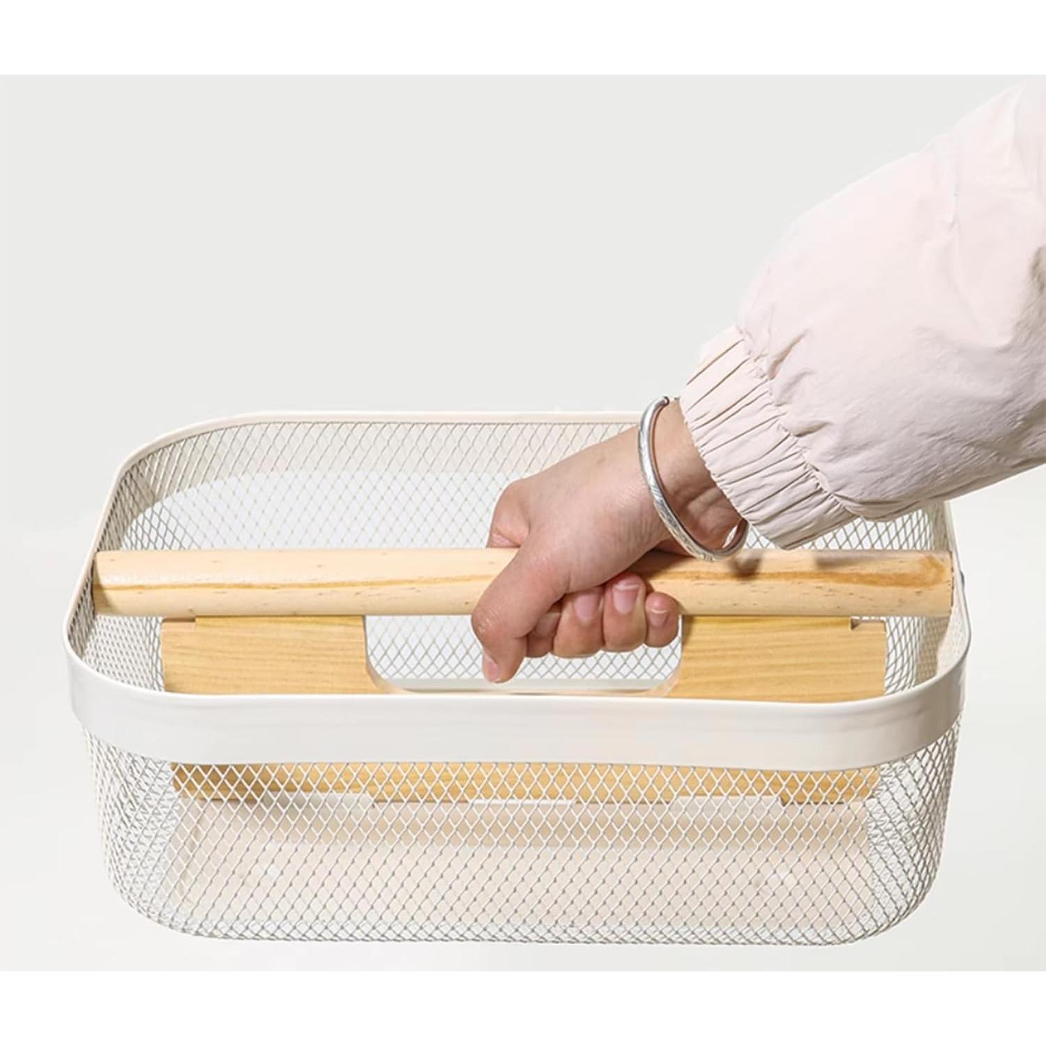 Cesta de Almacenamiento de Malla de Metal AJIODA 32x24.5x11cm