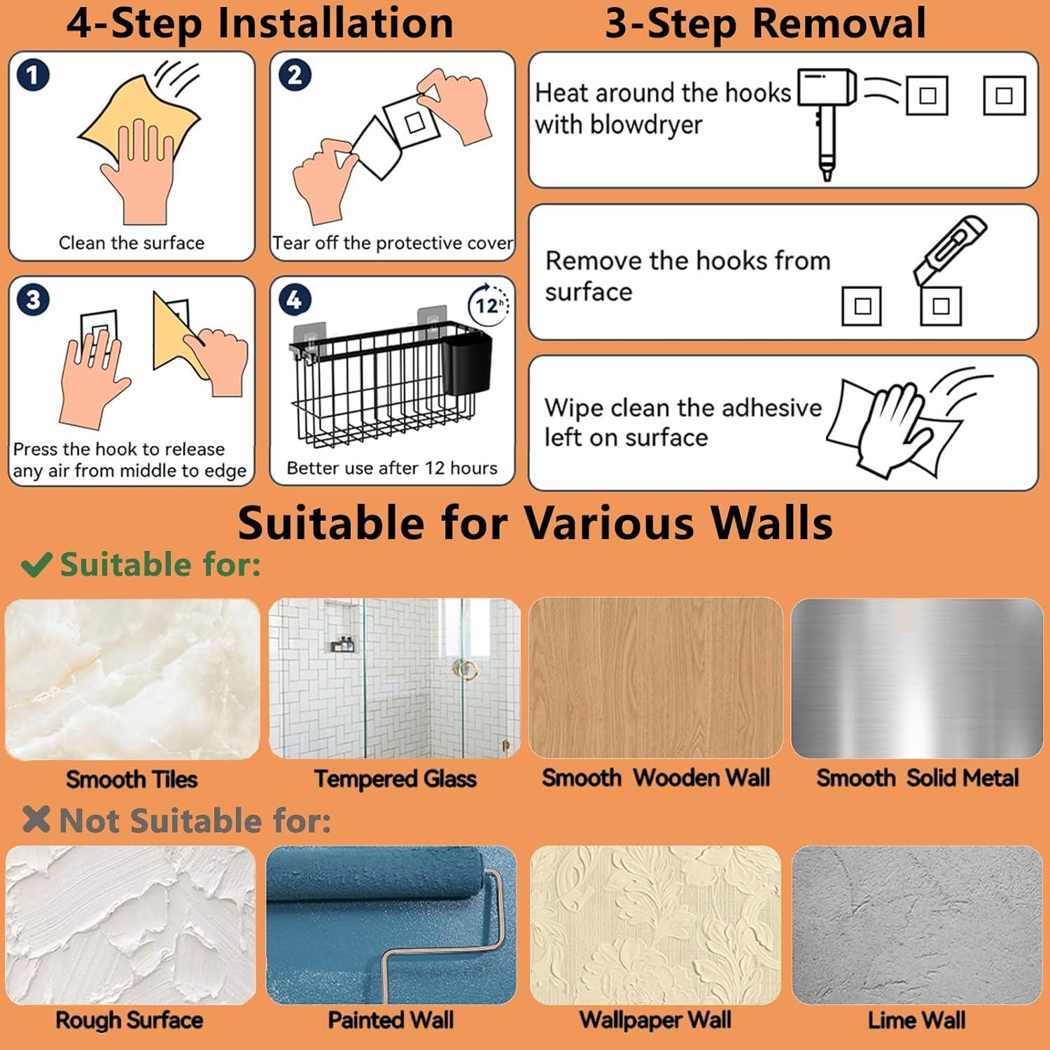 Organizador Colgante de Cestas Metálicas JYSMYWS - 3 Paquetes