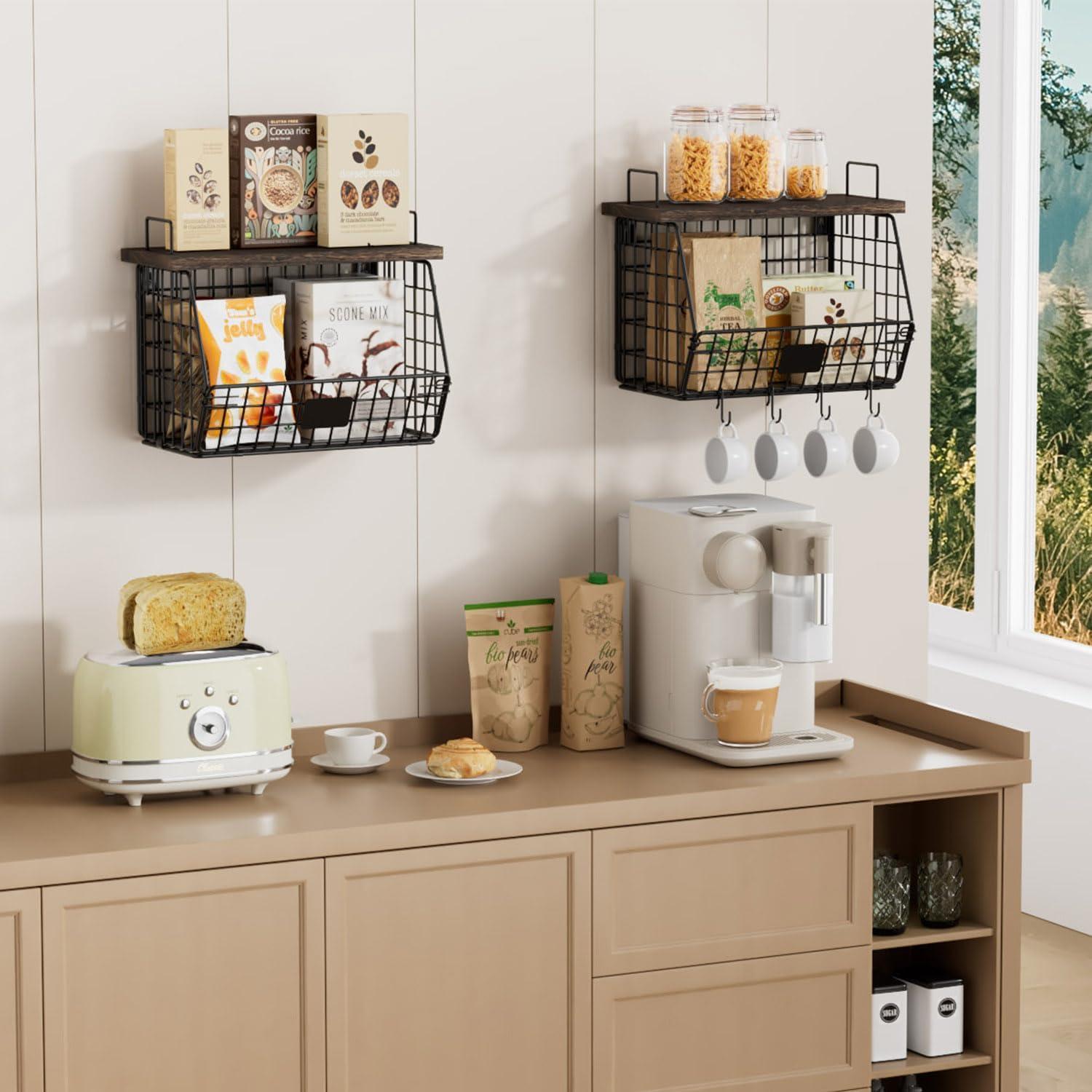 Cestas de Frutas Colgantes Segtenant - 2 Piezas Apilables