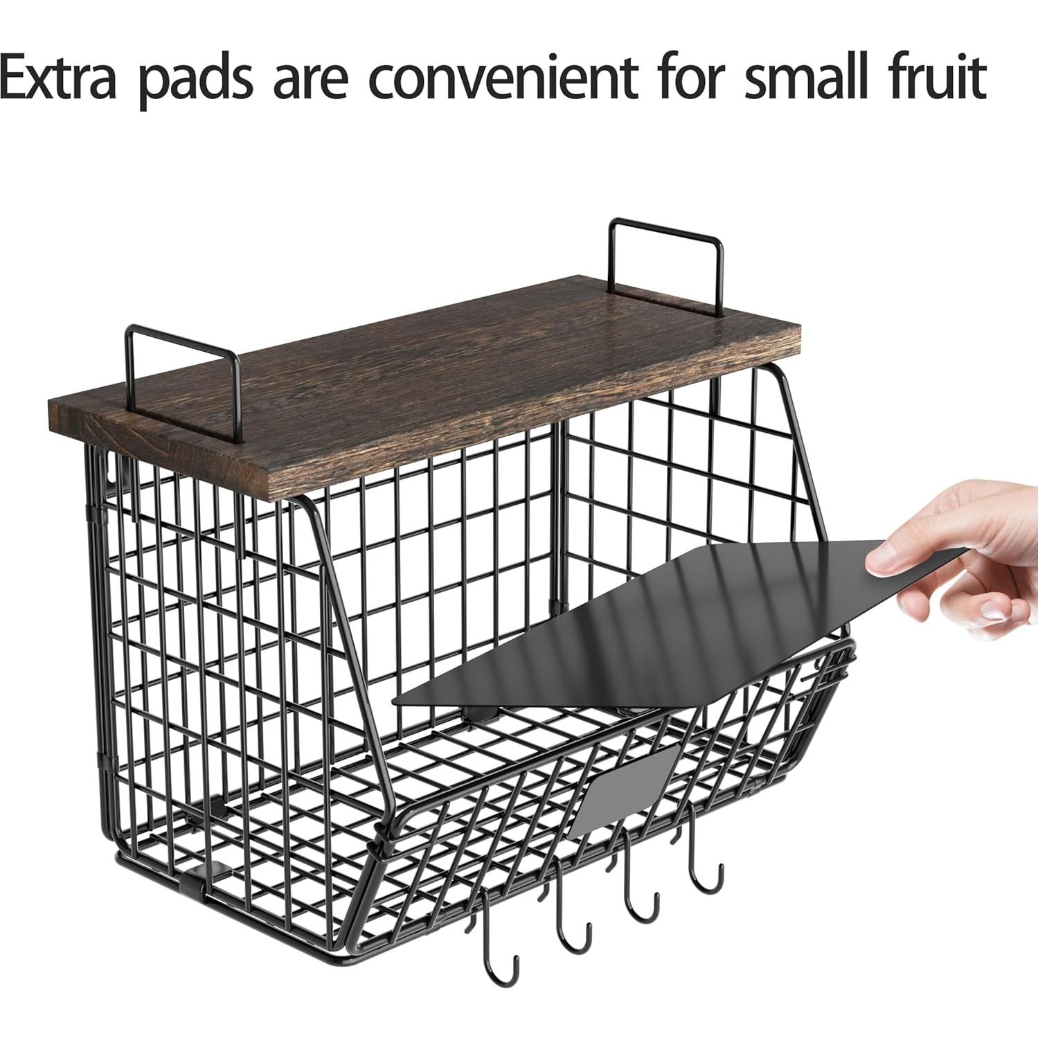 Cestas de Frutas Colgantes Segtenant - 2 Piezas Apilables