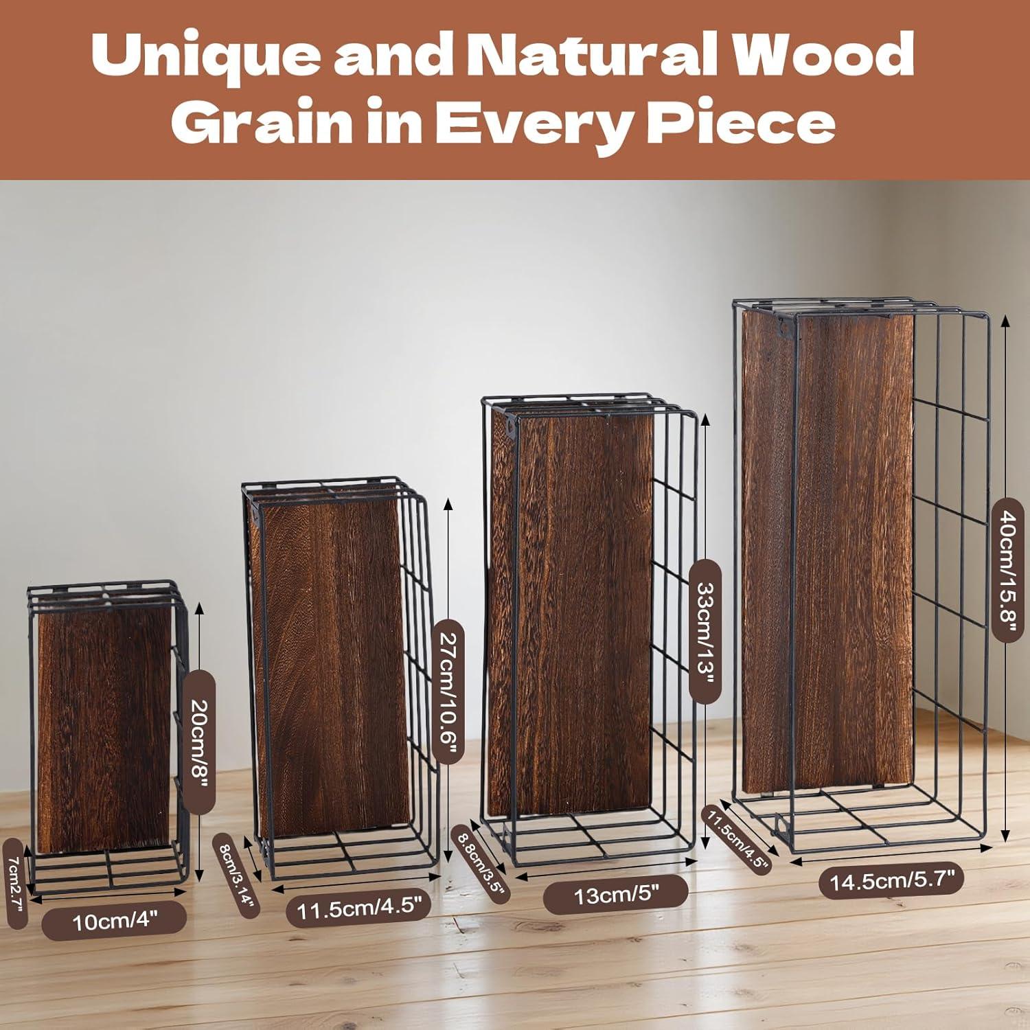 4 Estantes Flotantes Yihurlm de Madera y Metal 40x14cm