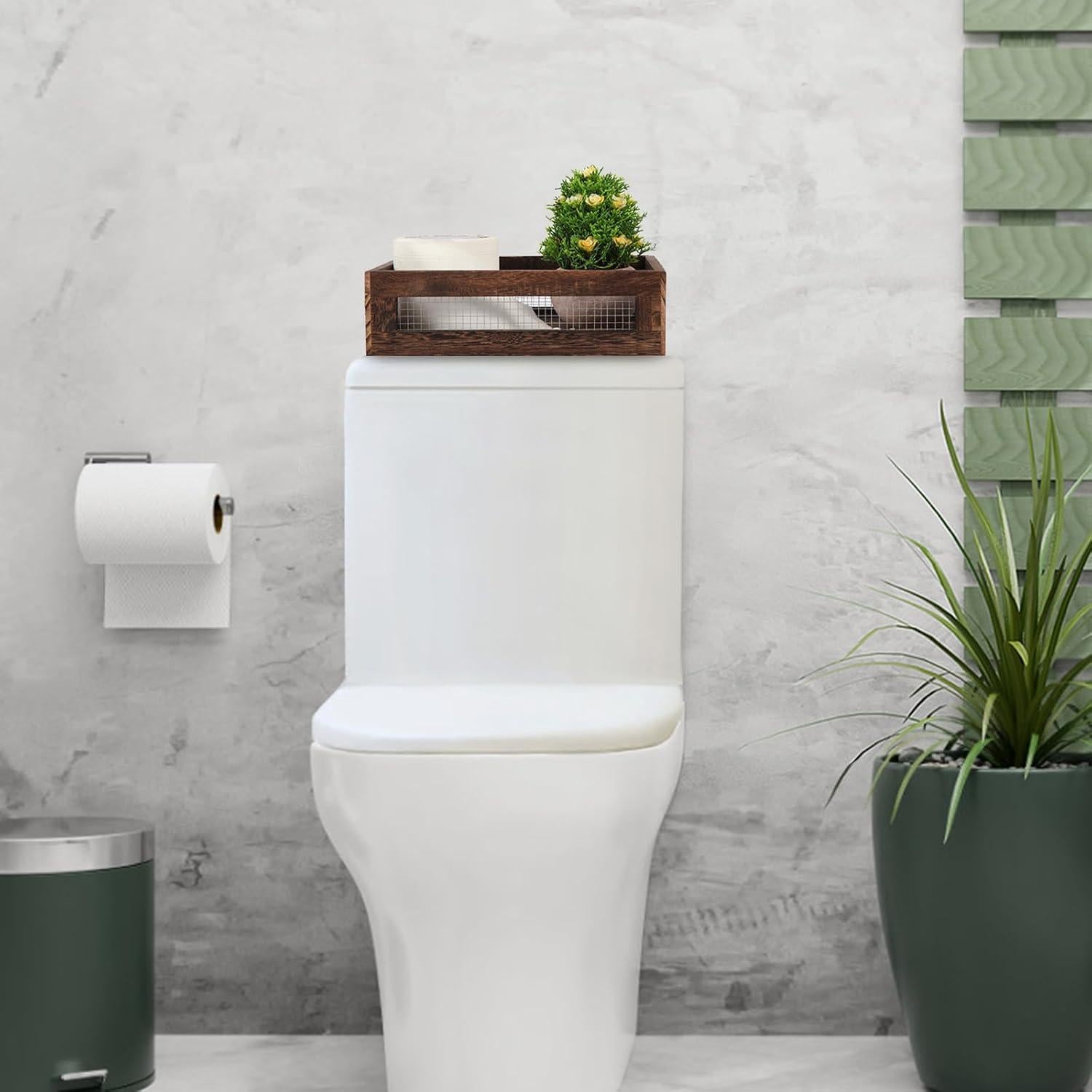 Cestas de Almacenamiento de Madera Rústica JNWLDZMY, Juego de 2