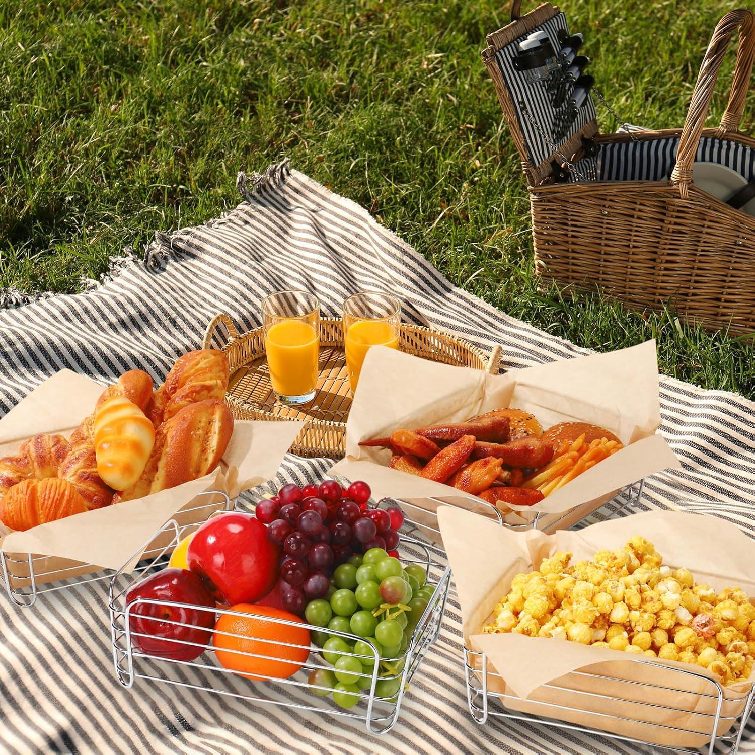 Juego de 6 Cestas de Alambre Cromadas Blulu 24.9x21.6x9.4 cm