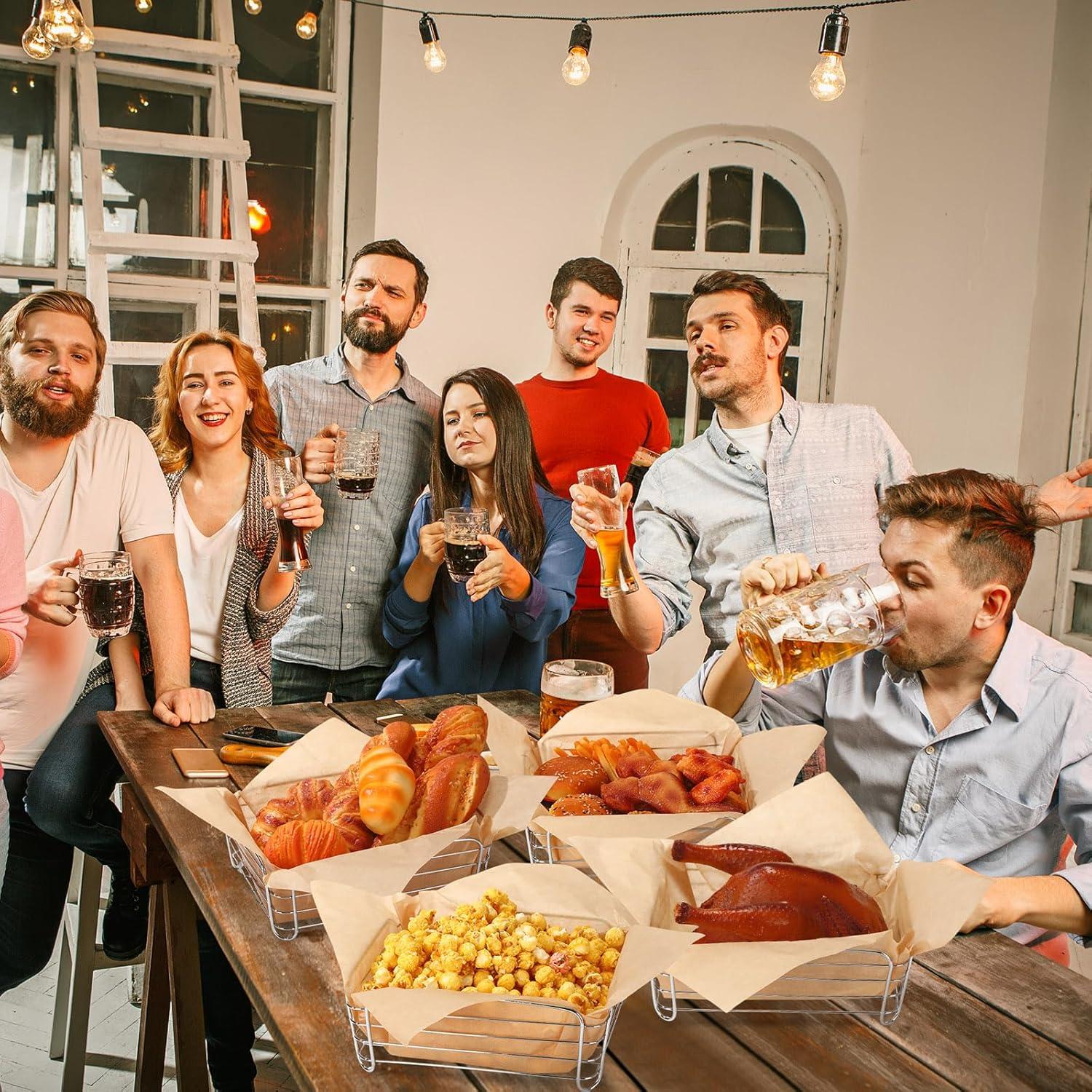 Juego de 6 Cestas de Alambre Cromadas Blulu 24.9x21.6x9.4 cm