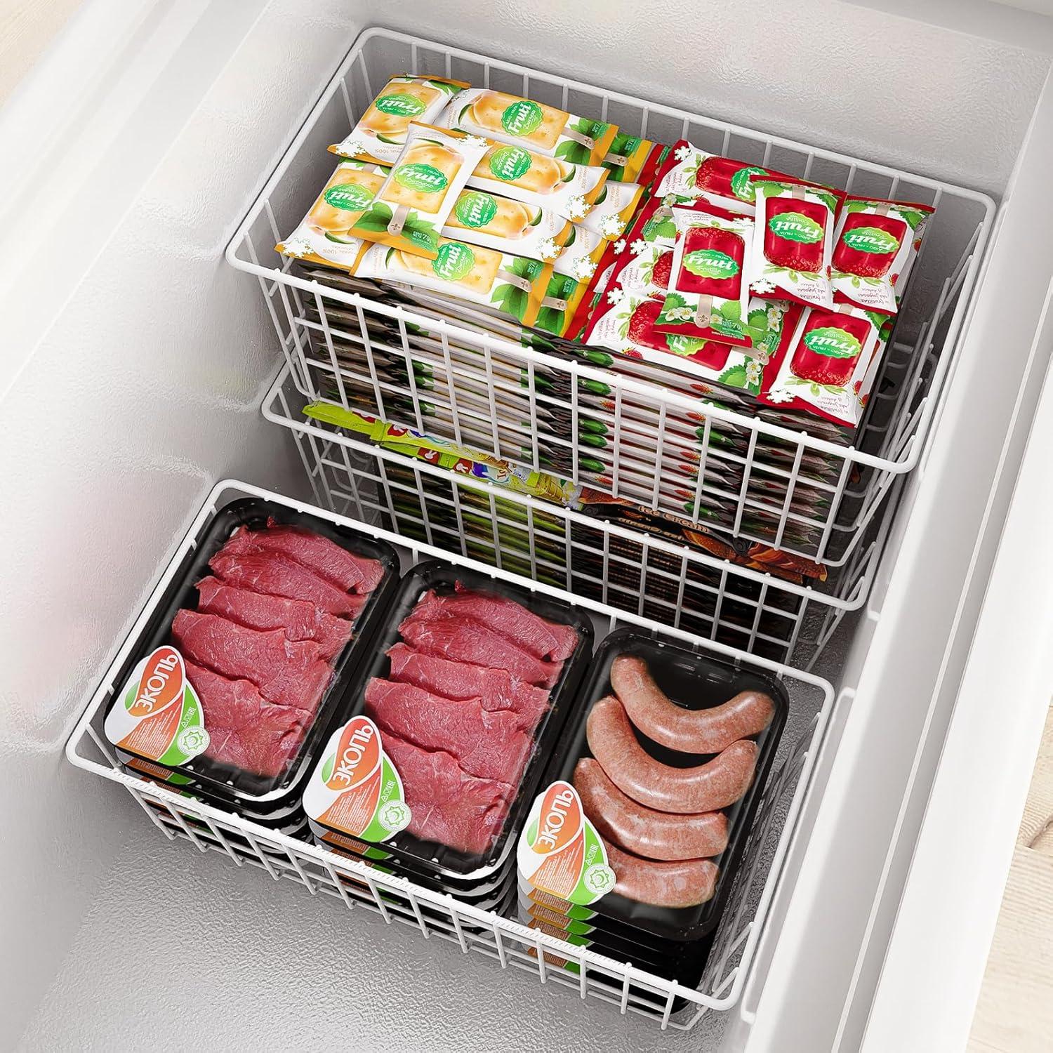 Cestas Organizadoras de Congelador Orgneas - 4 Piezas, 2 Grandes y 2 Medianas