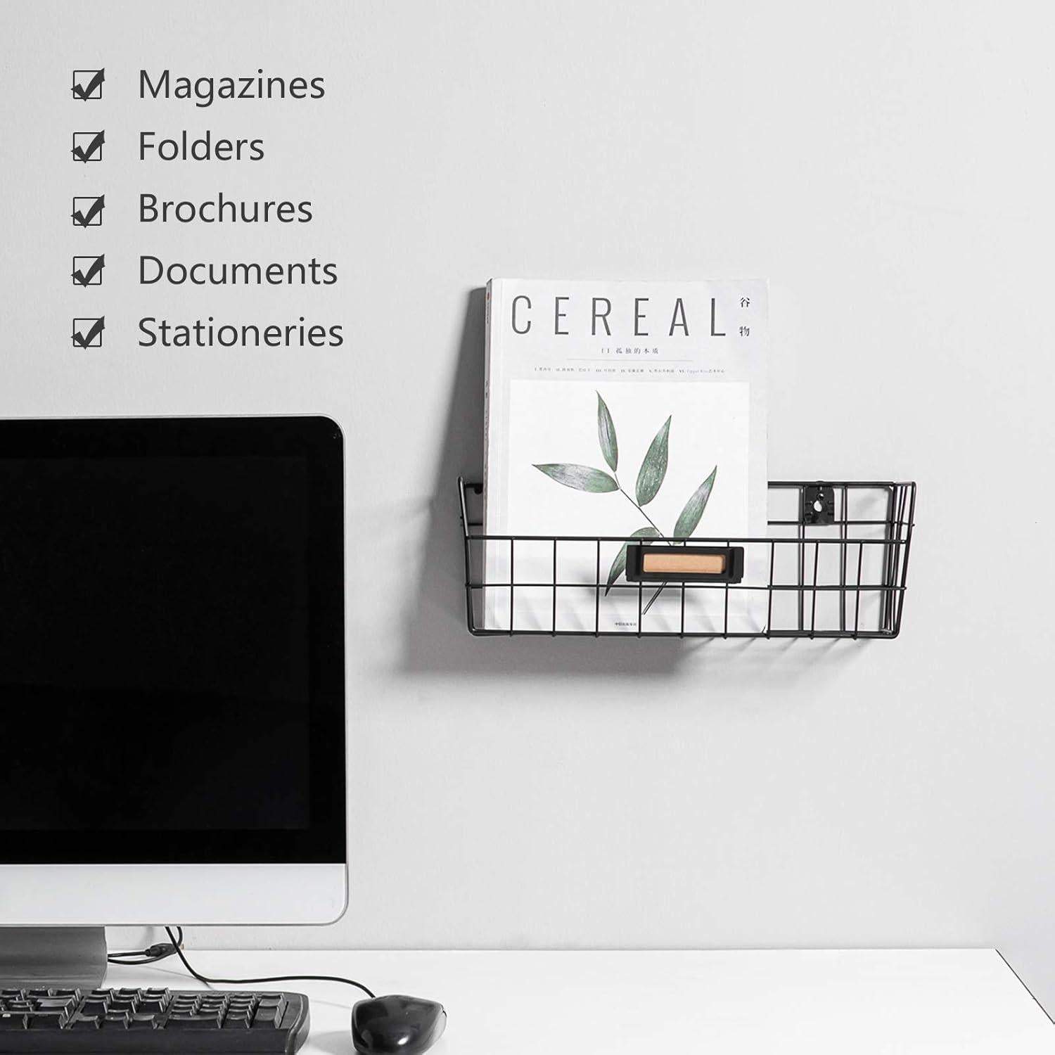 Set de 3 Cestas de Alambre Montadas en Pared para Cocina