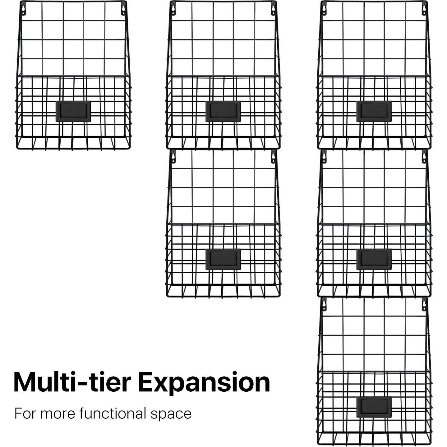 Organizador de Revistas Montado en la Pared Flexzion Negro 26.5x8.5x35.5cm