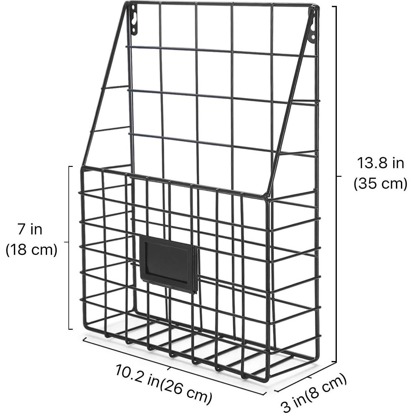 Organizador de Revistas Montado en la Pared Flexzion Negro 26.5x8.5x35.5cm