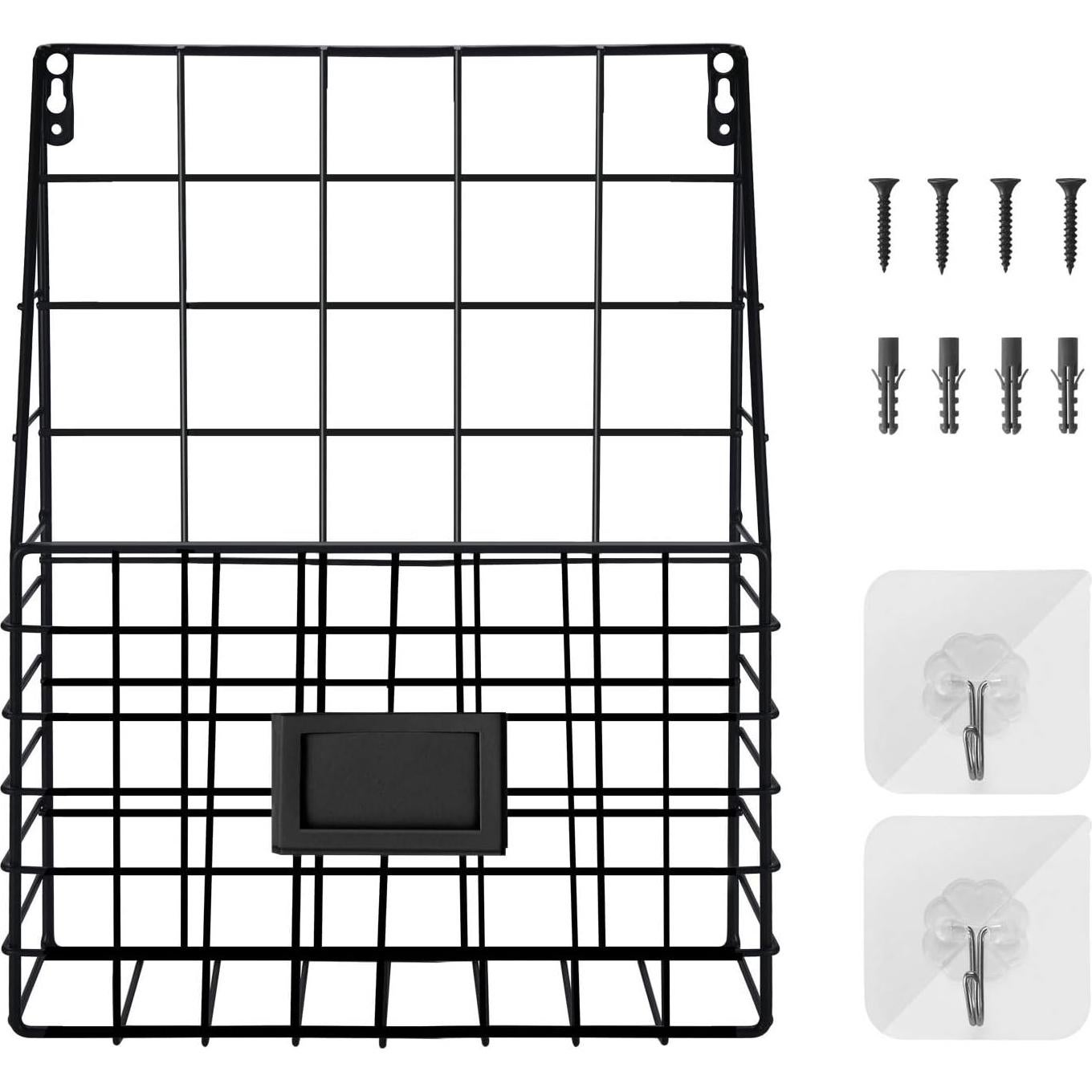 Organizador de Revistas Montado en la Pared Flexzion Negro 26.5x8.5x35.5cm