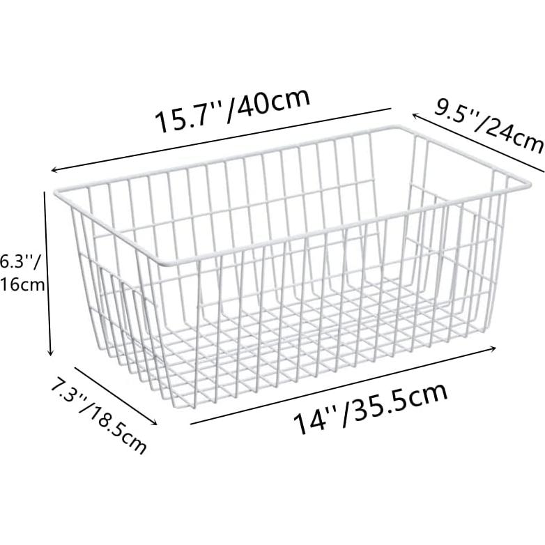 Cesta de Almacenamiento de Alambre 2 Piezas 39.9x24.1x16 cm