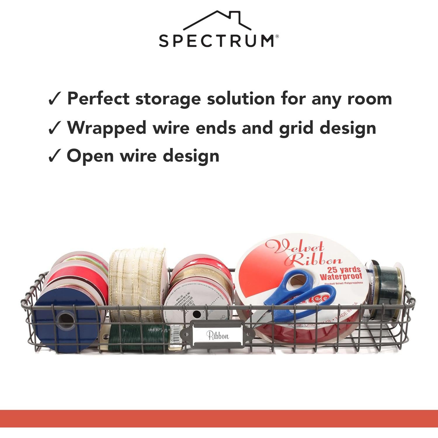 Bandeja de Cesta de Alambre Montada en Pared Spectrum Gris